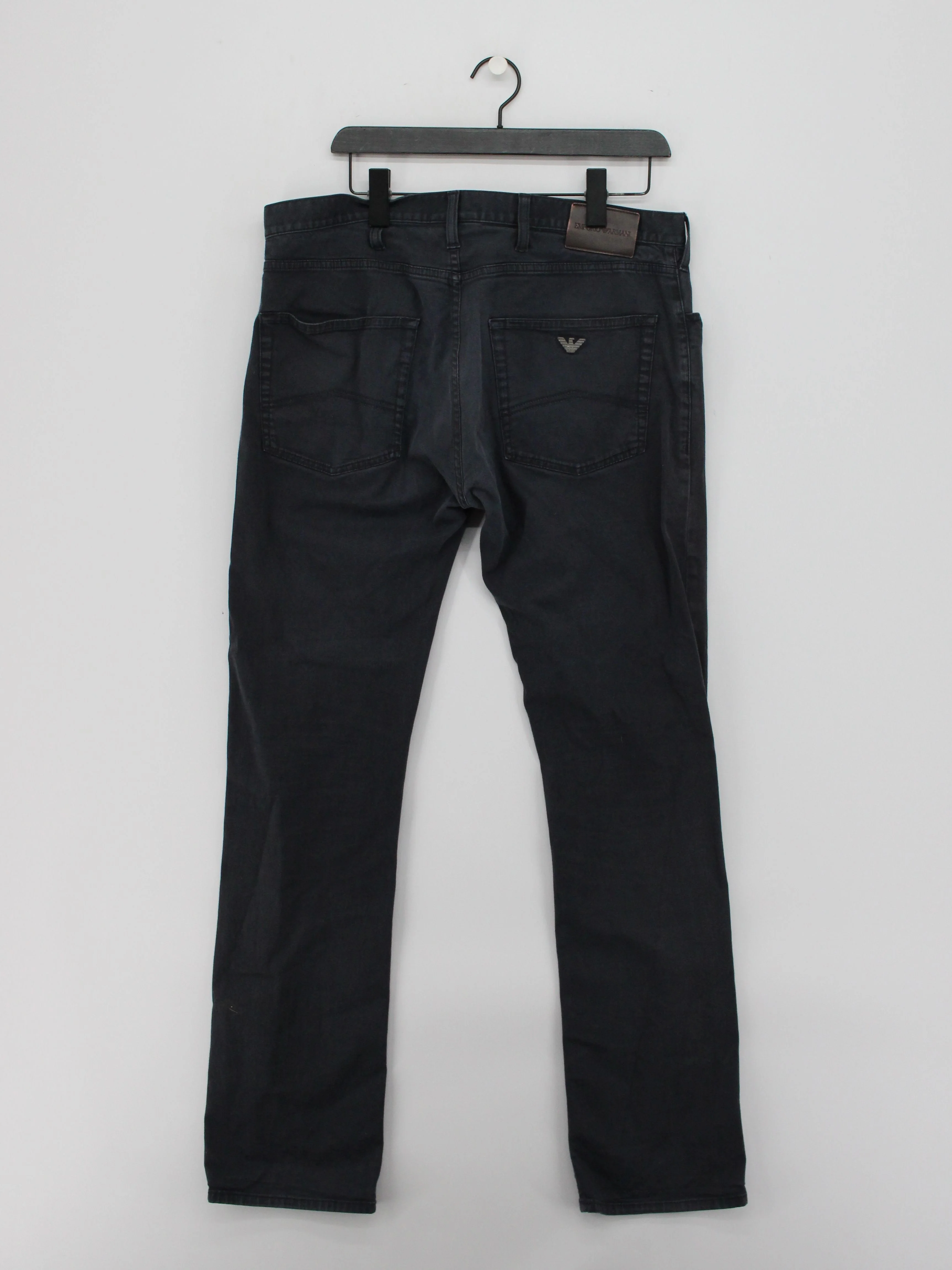Emporio Armani Men's Jeans W 36 in Black Cotton with Elastane Straight - Image 2