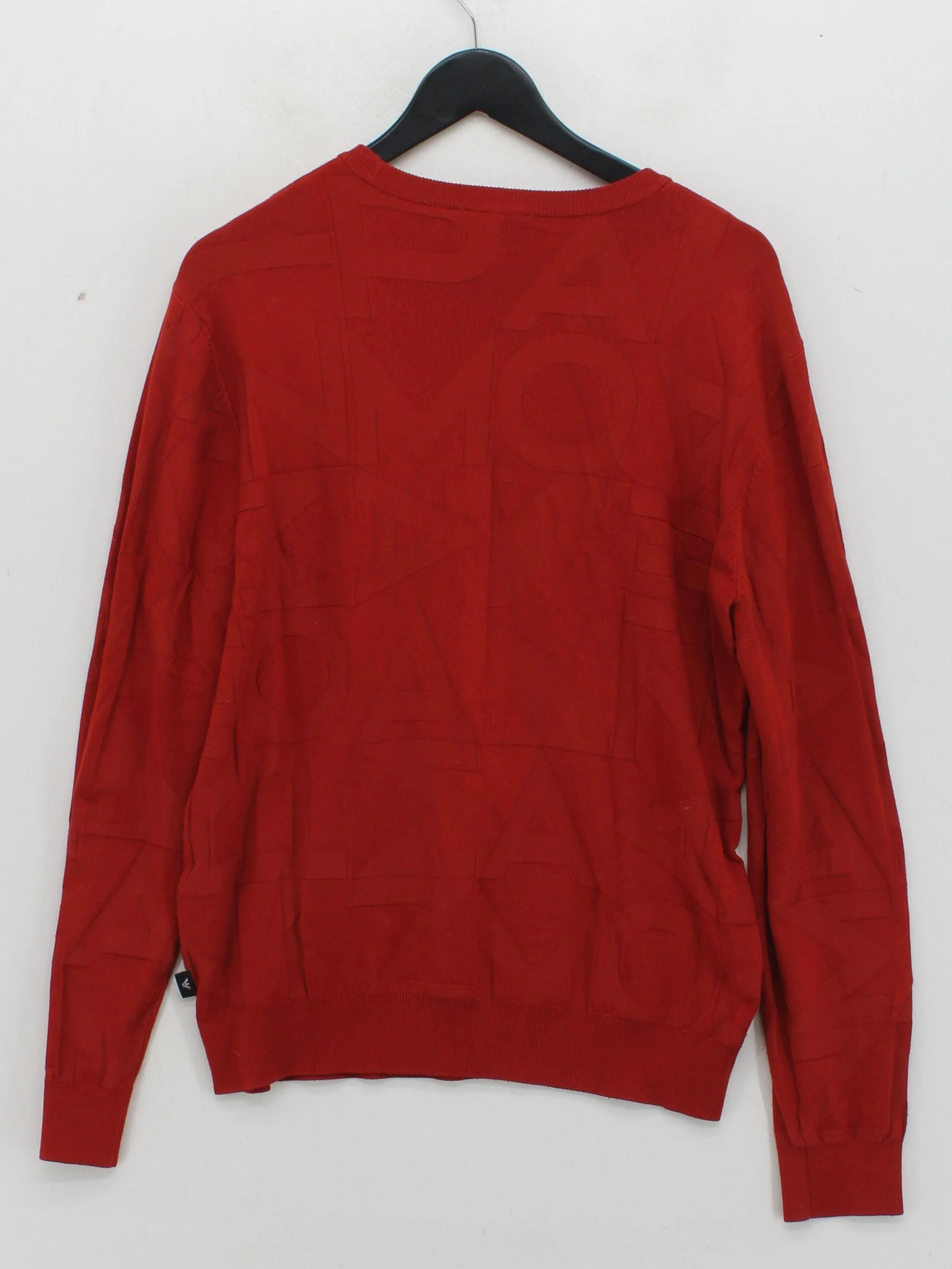 Emporio Armani Men's Jumper M Red Viscose with Polyamide Round Neck Pullover - Image 2