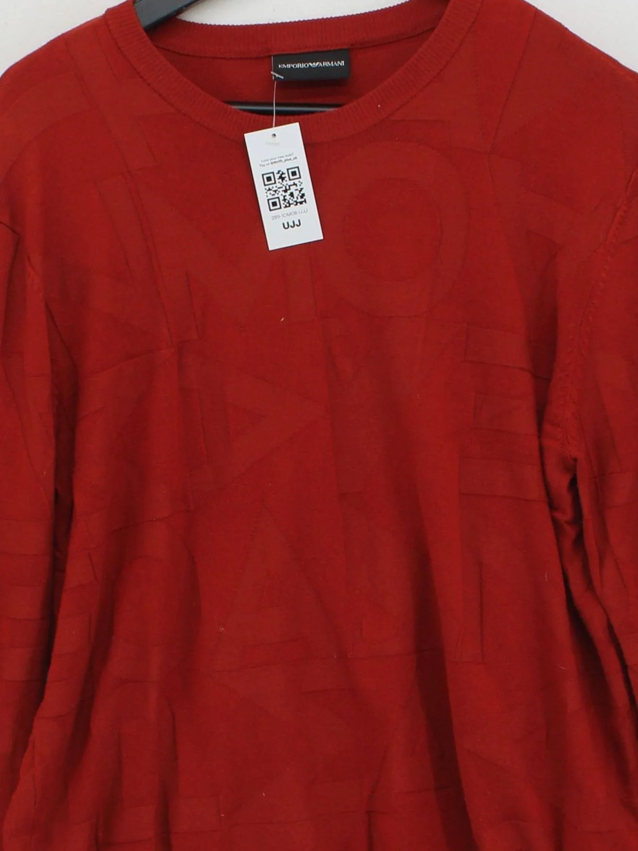 Emporio Armani Men's Jumper M Red Viscose with Polyamide Round Neck Pullover - Image 3