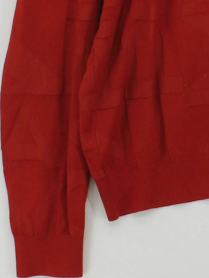 Emporio Armani Men's Jumper M Red Viscose with Polyamide Round Neck Pullover - Image 4