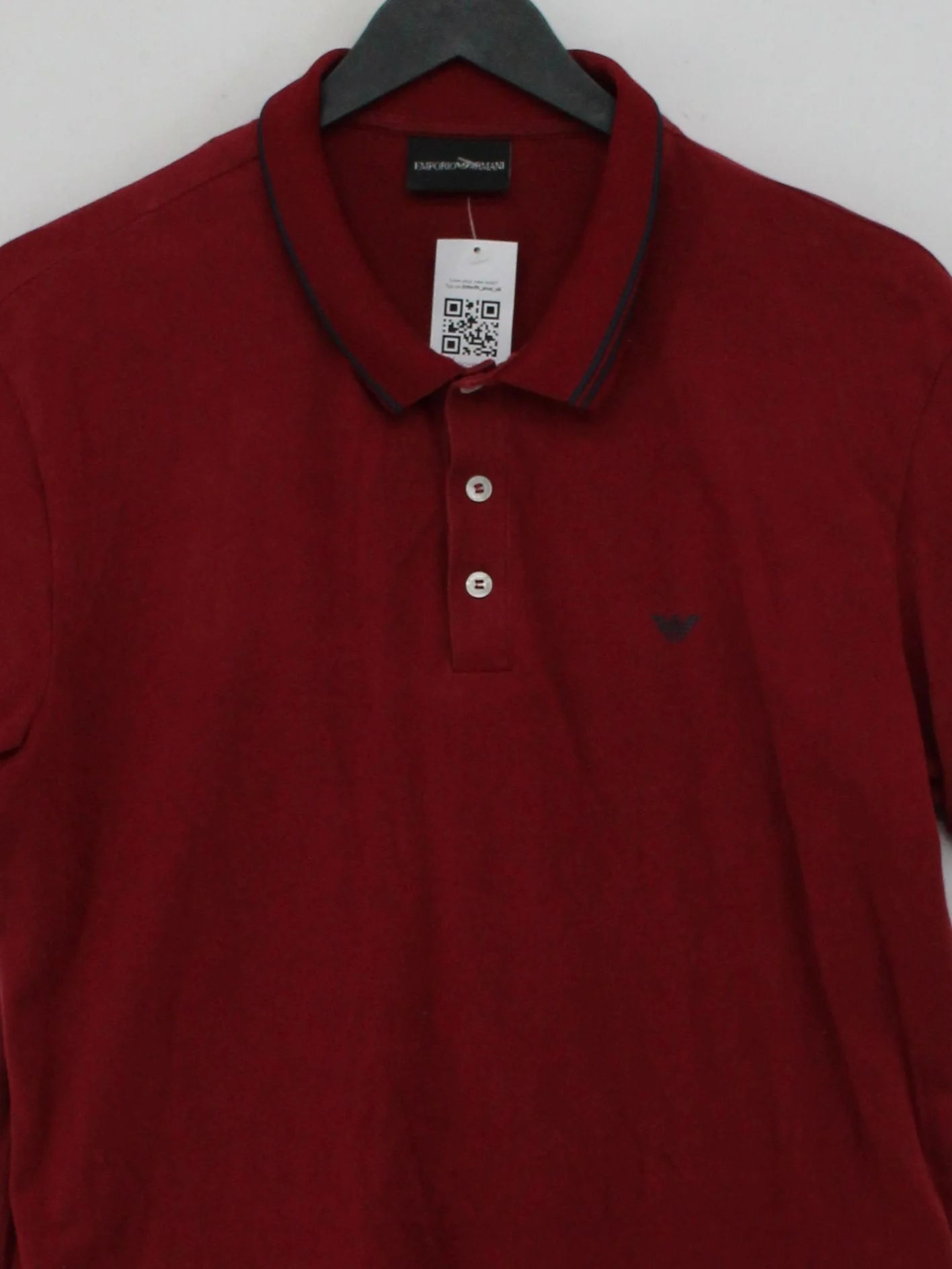 Emporio Armani Men's Polo M Red 100% Cotton Basic - Image 3