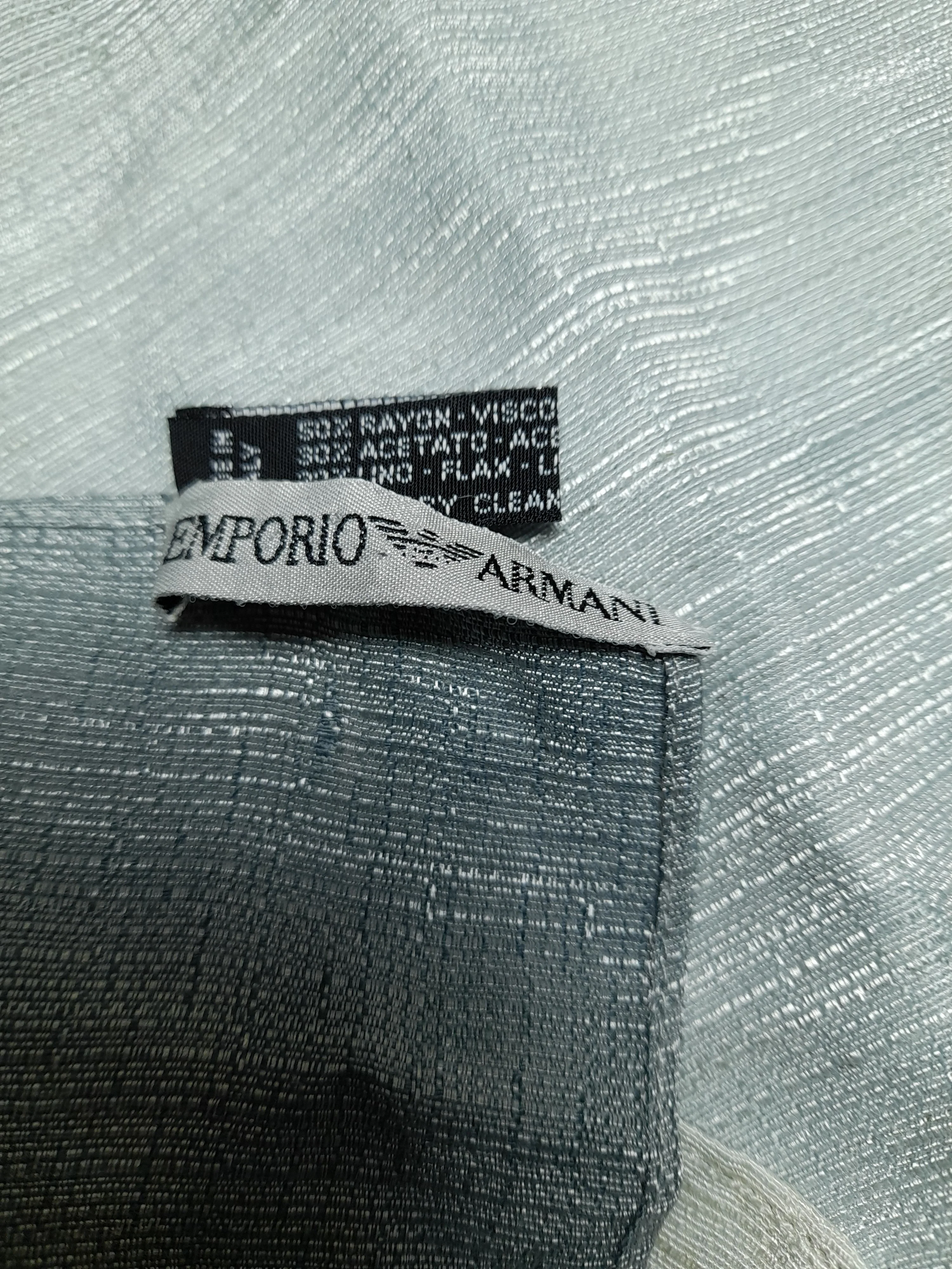 Emporio Armani Men's Scarf Grey Viscose with Acetate, Linen Scarf - Image 5