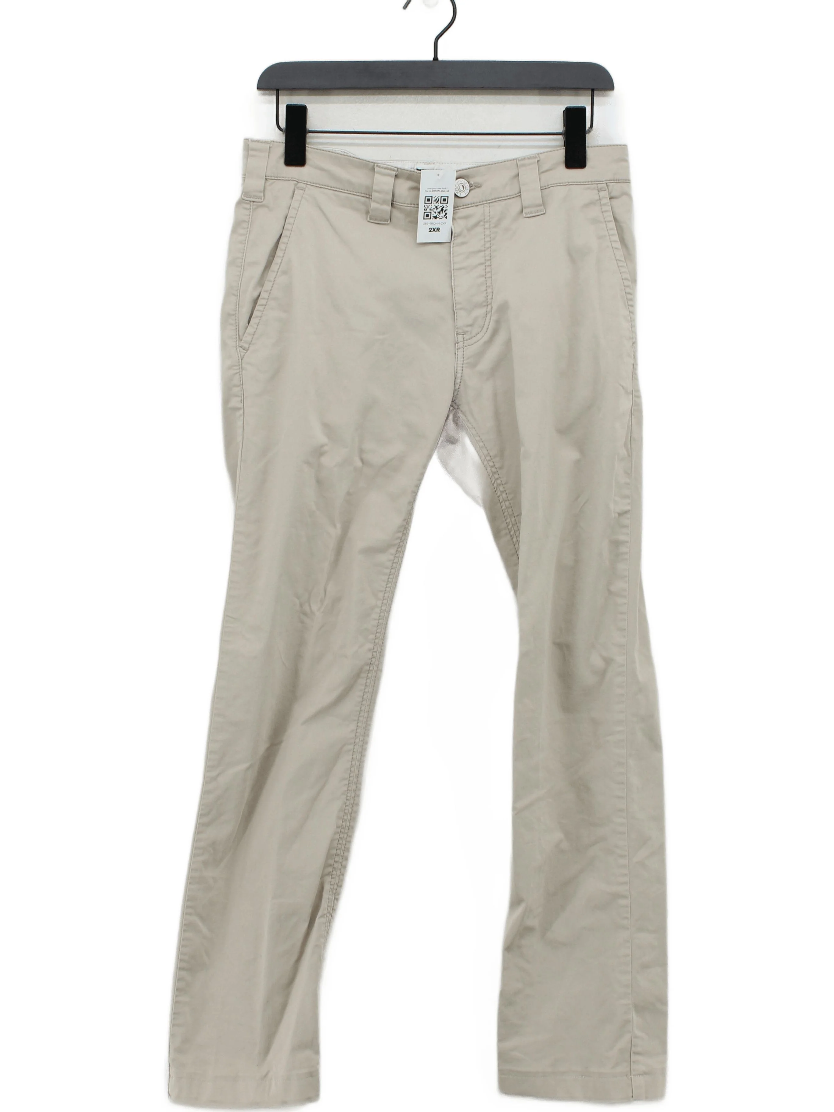 Emporio Armani Men's Trousers W 32 in Cream Cotton with Elastane Tapered Chino