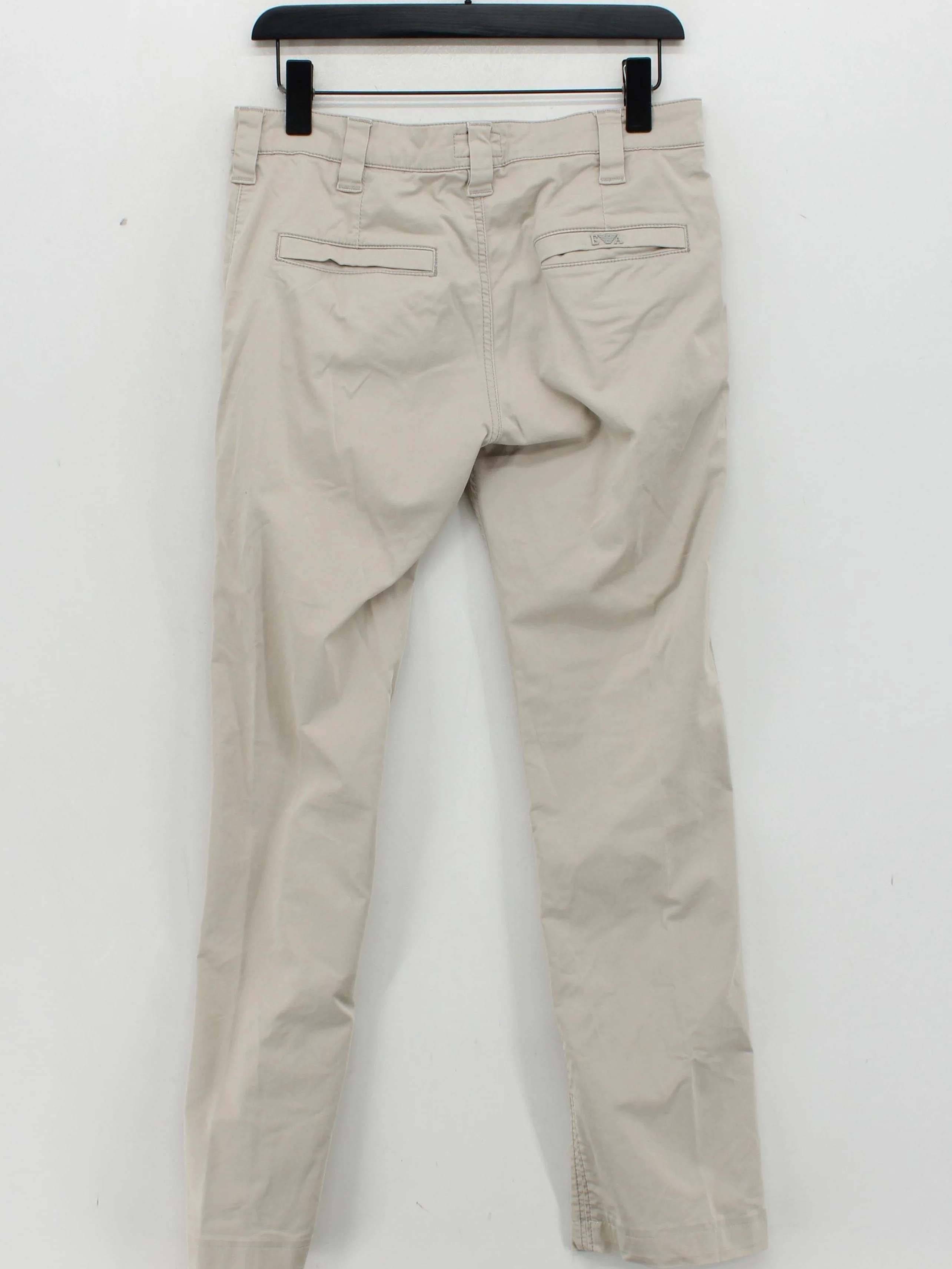 Emporio Armani Men's Trousers W 32 in Cream Cotton with Elastane Tapered Chino - Image 2