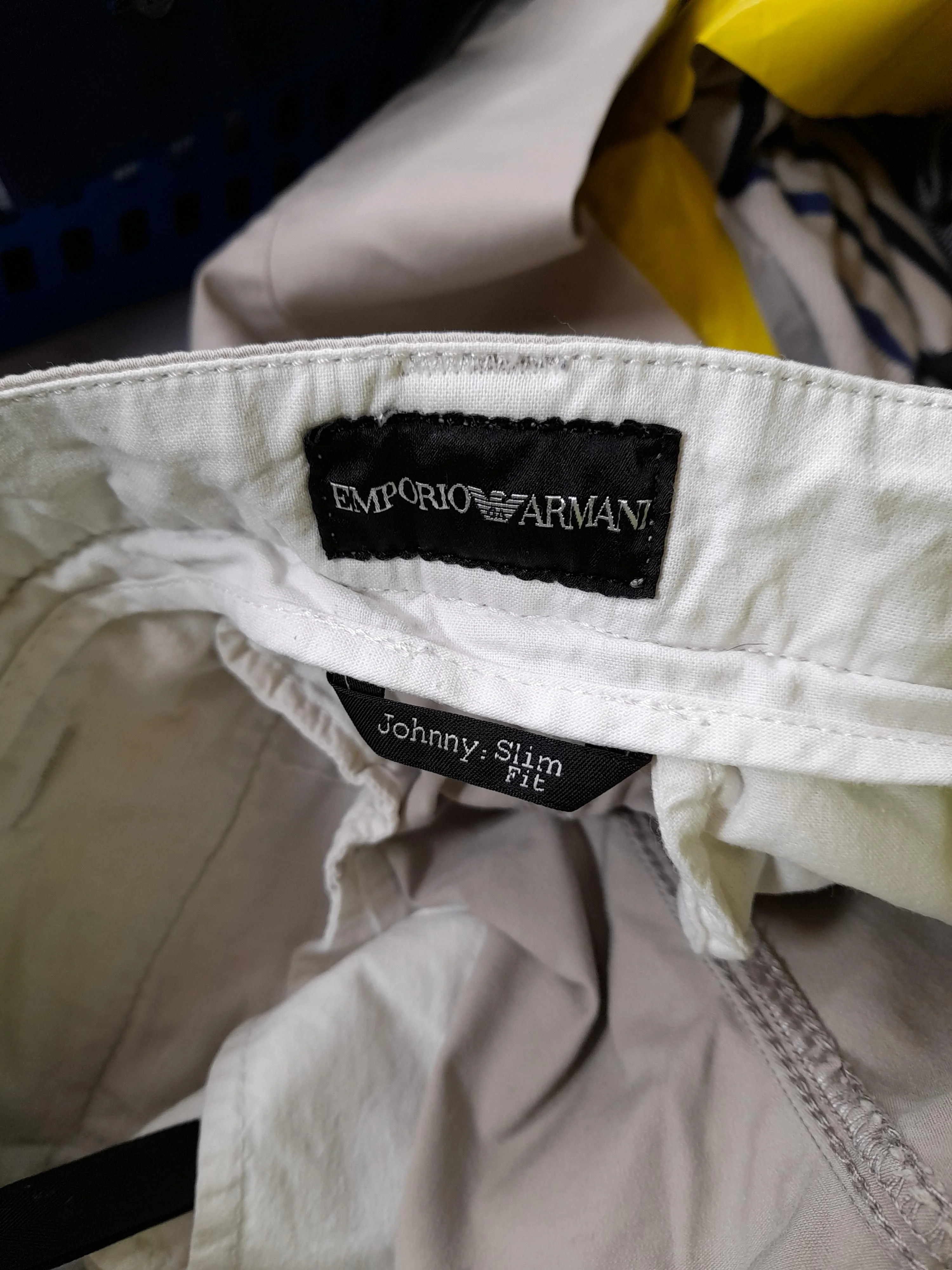Emporio Armani Men's Trousers W 32 in Cream Cotton with Elastane Tapered Chino - Image 5