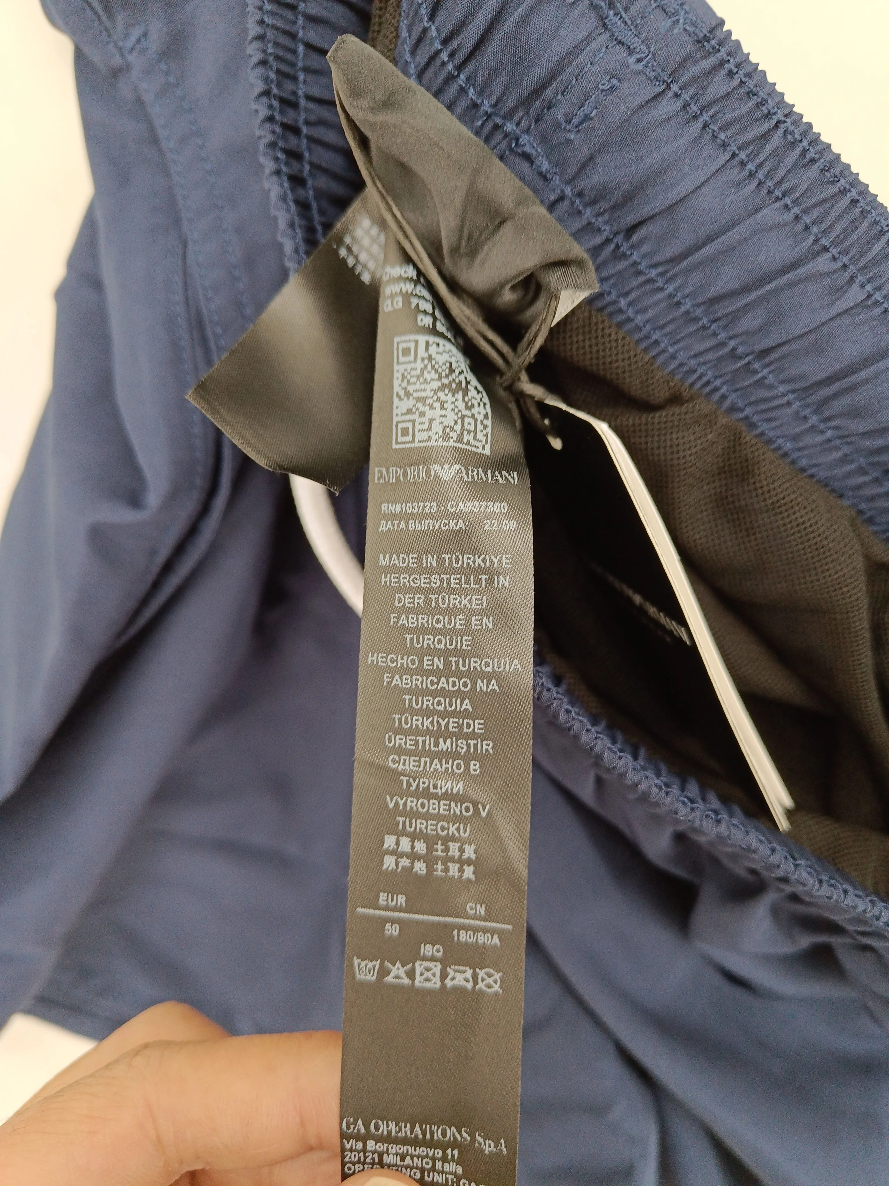 Emporio Armani swim trunks in blue RRP £60 - Image 6
