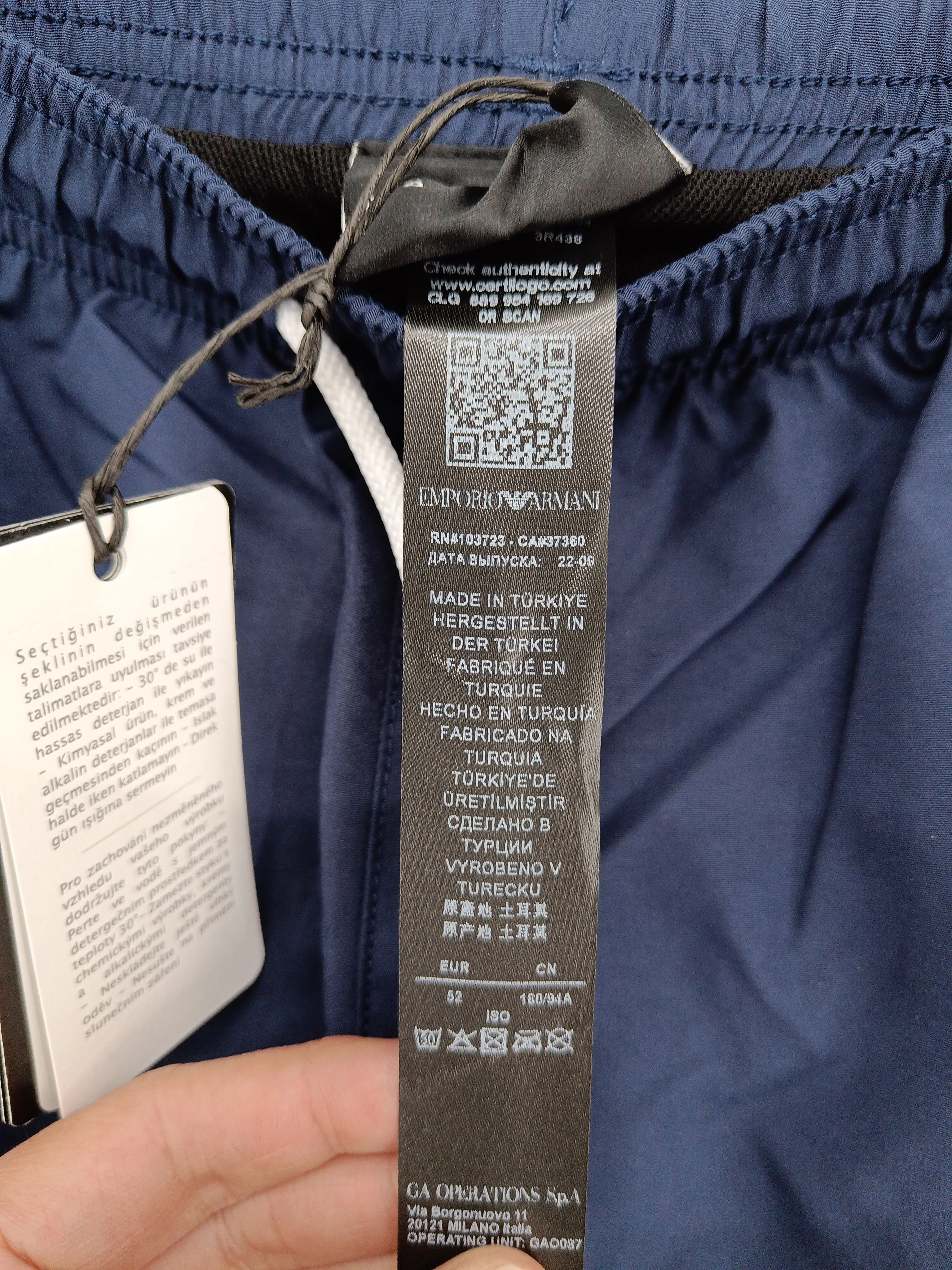 Emporio Armani swim trunks in blue RRP £60 - Image 6