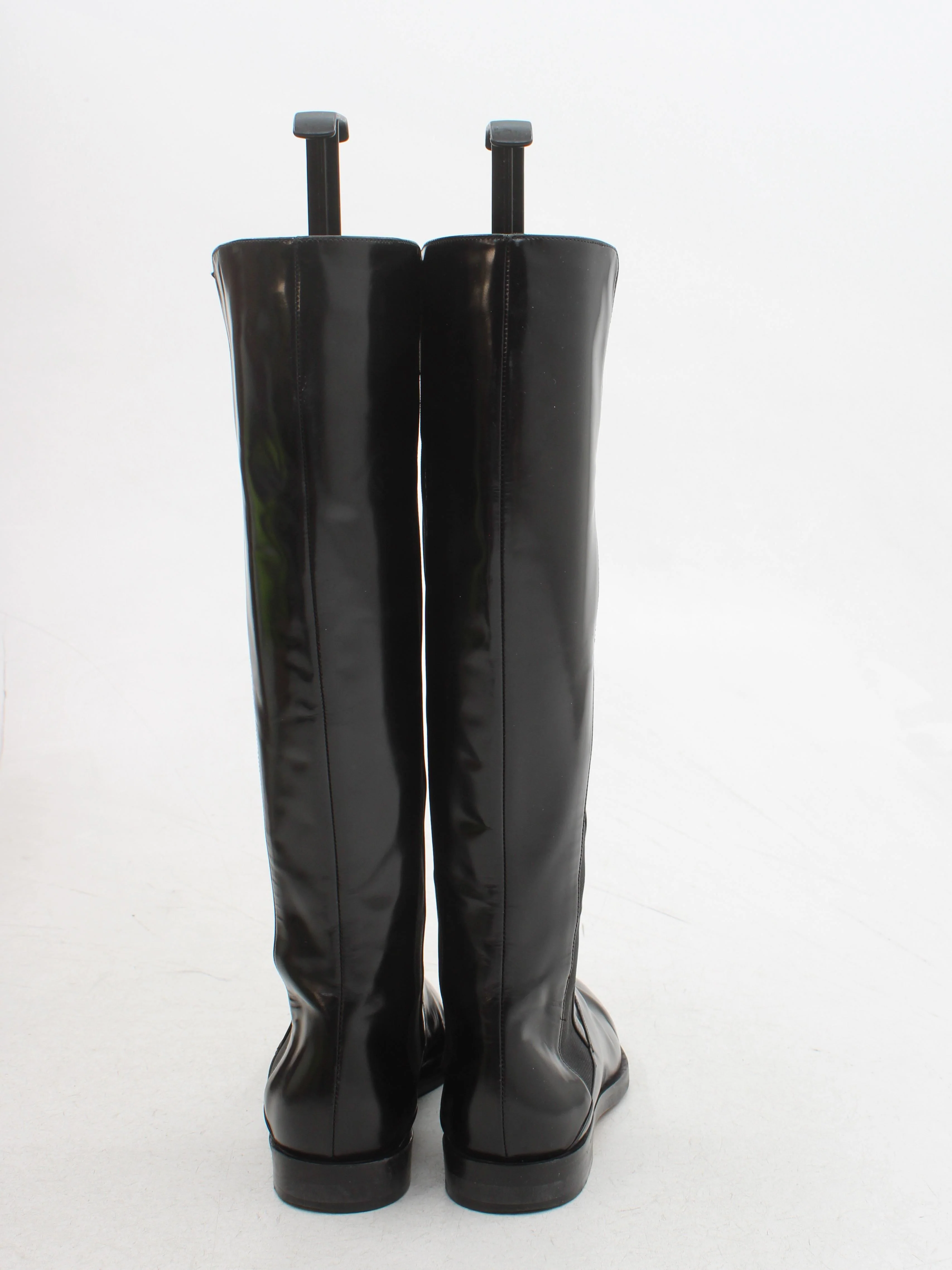 Emporio Armani Women's Boots UK 4 Black 100% Leather Riding Boot - Image 3