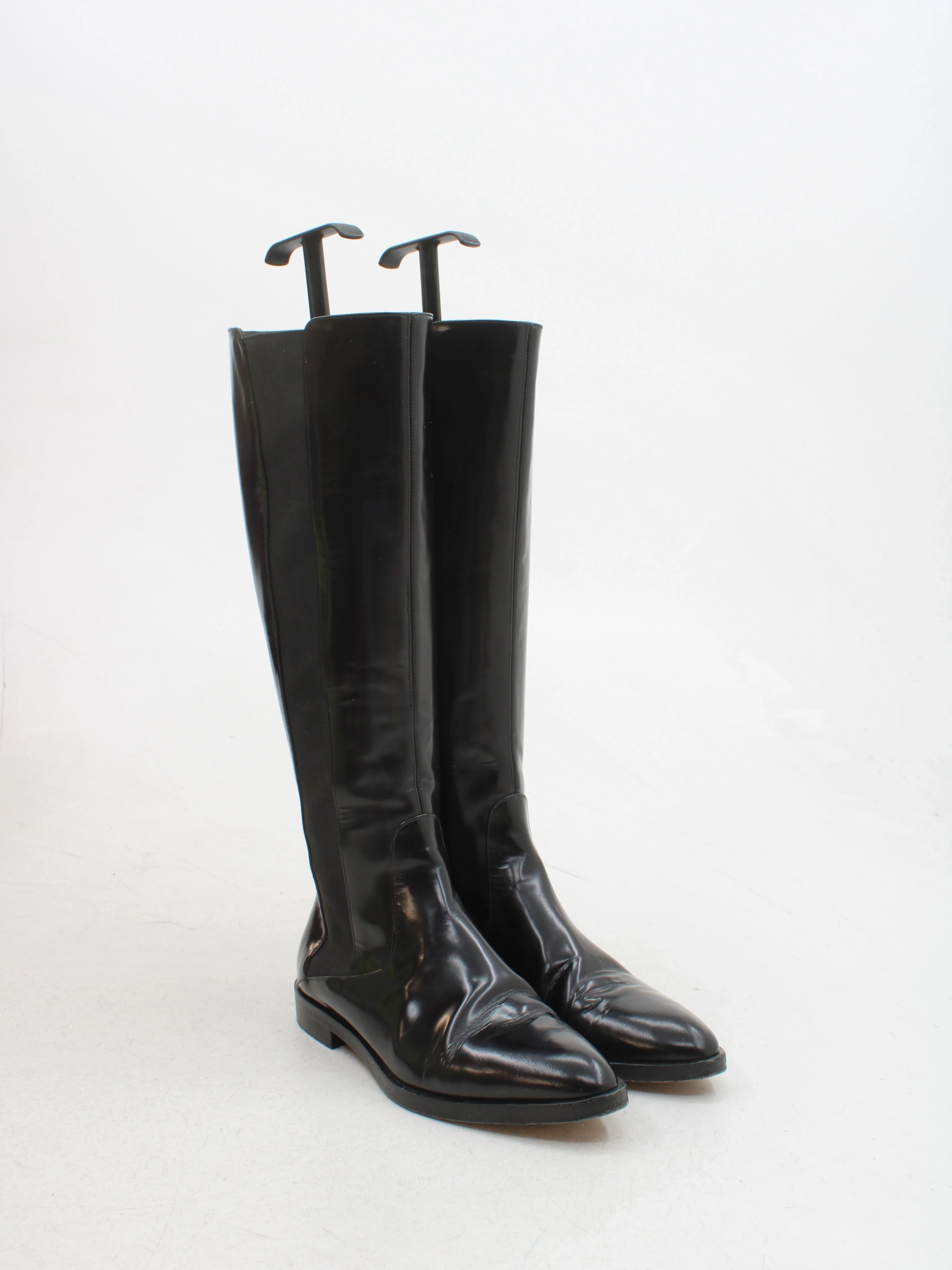 Emporio Armani Women's Boots UK 4 Black 100% Leather Riding Boot - Image 4