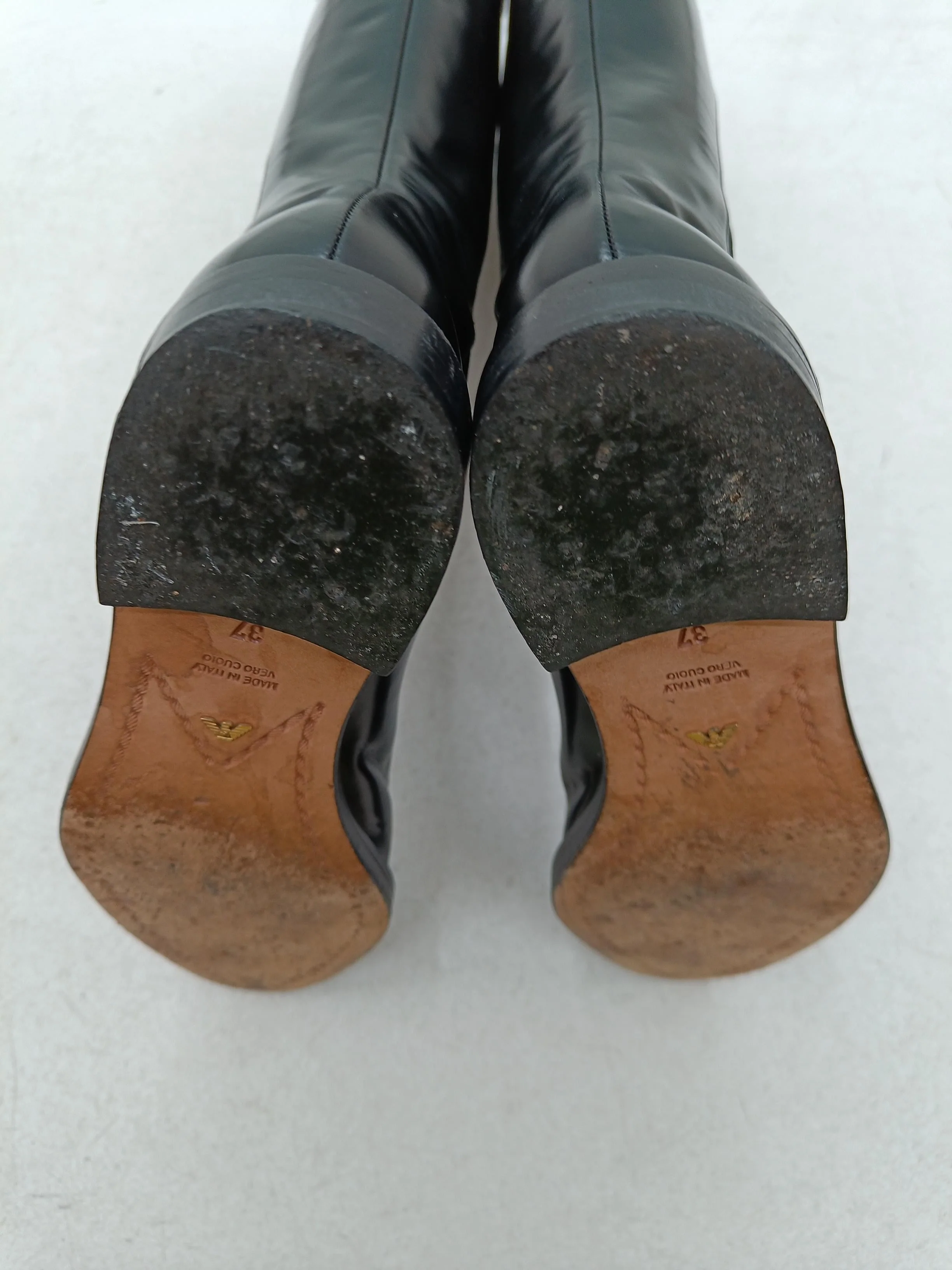 Emporio Armani Women's Boots UK 4 Black 100% Leather Riding Boot - Image 7