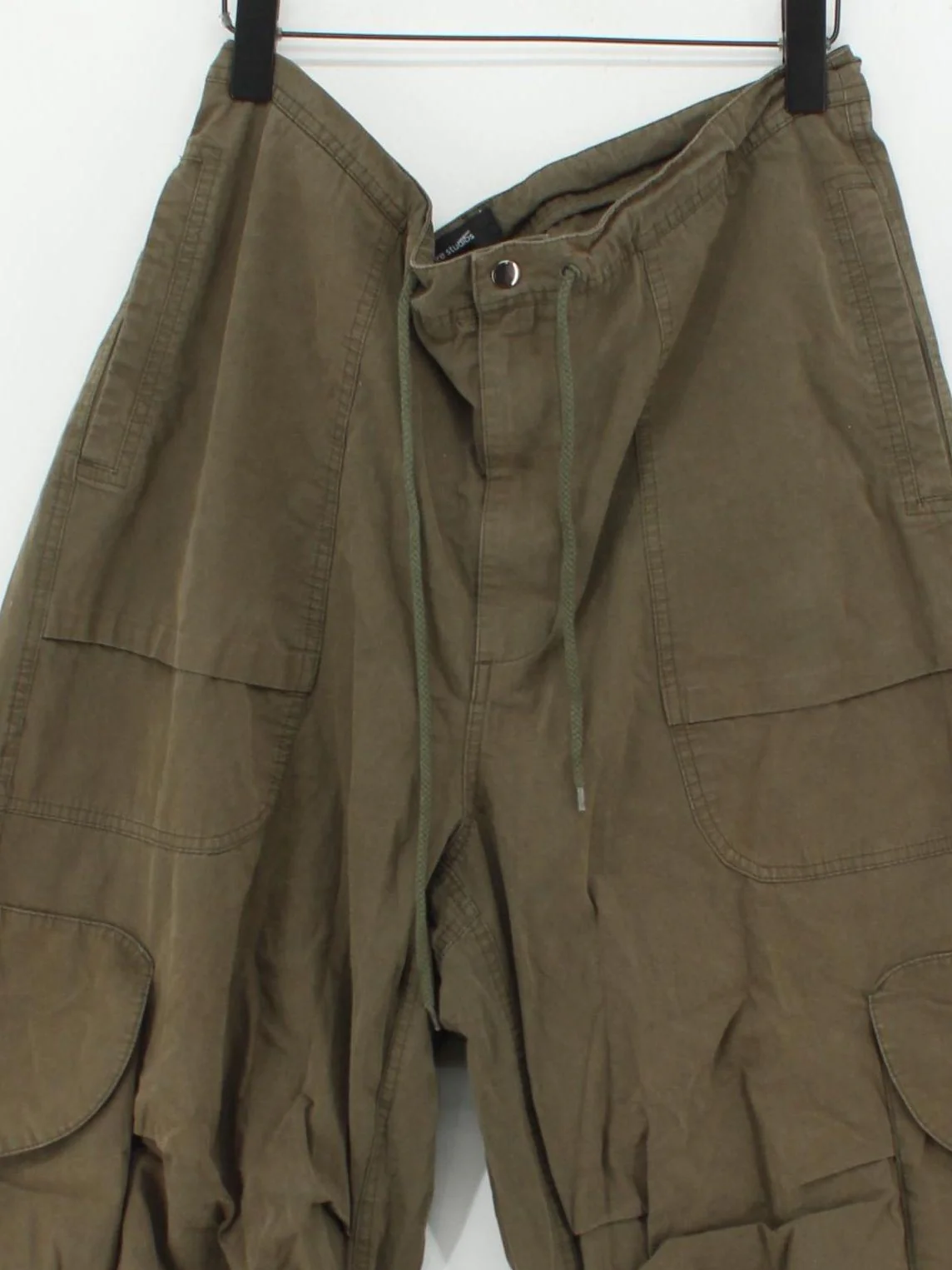 Entire Studios Men's Trousers L Green 100% Other Wide-Leg Cargo - Image 3
