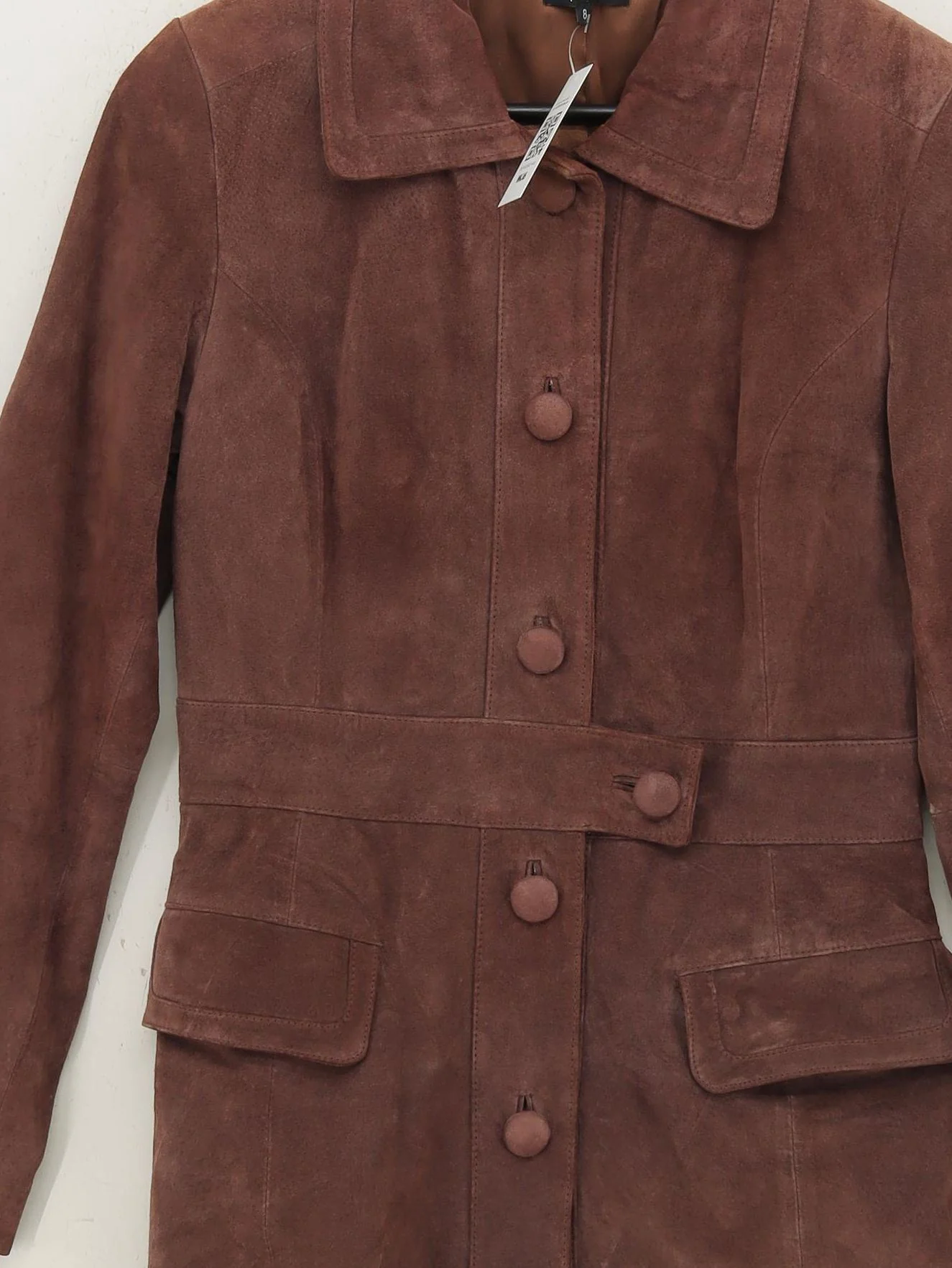 Equation Women's Coat UK 8 Brown Suede with Polyester Overcoat - Image 3