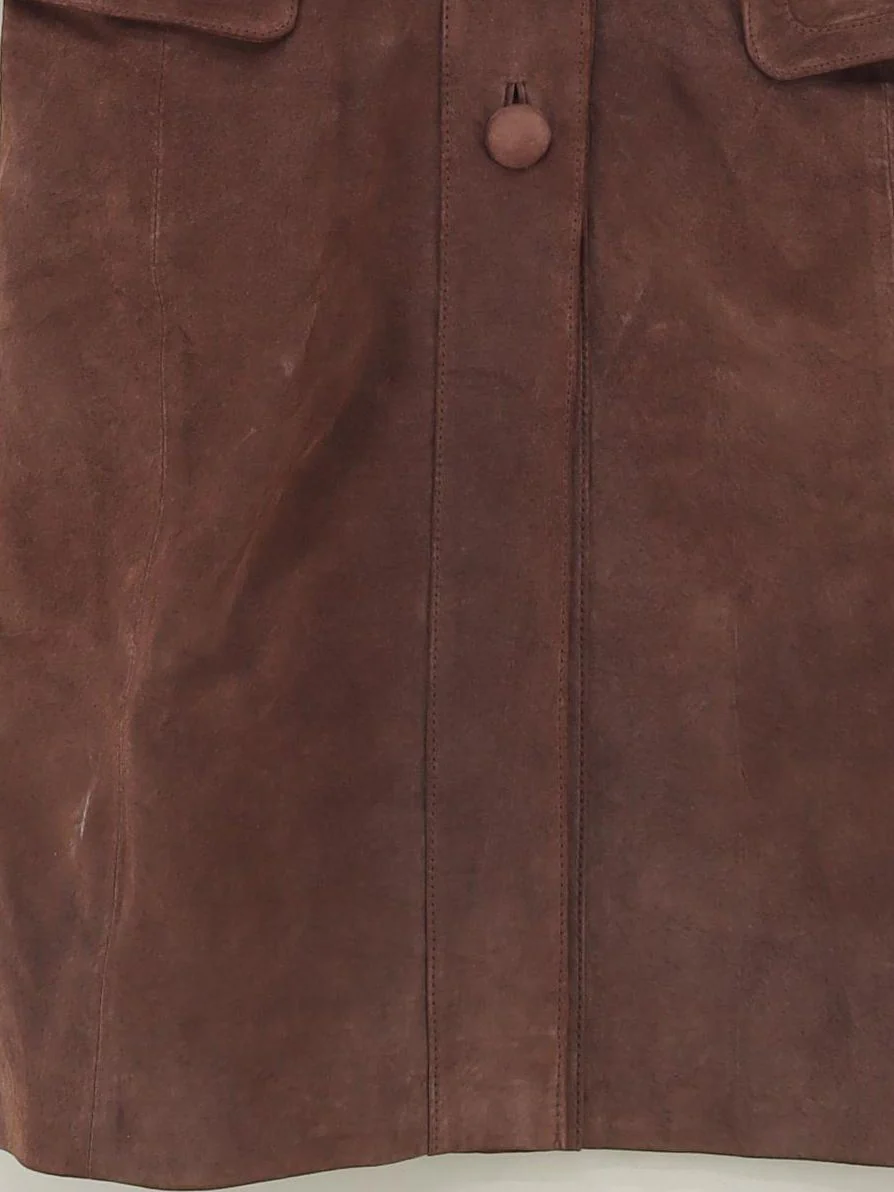 Equation Women's Coat UK 8 Brown Suede with Polyester Overcoat - Image 4