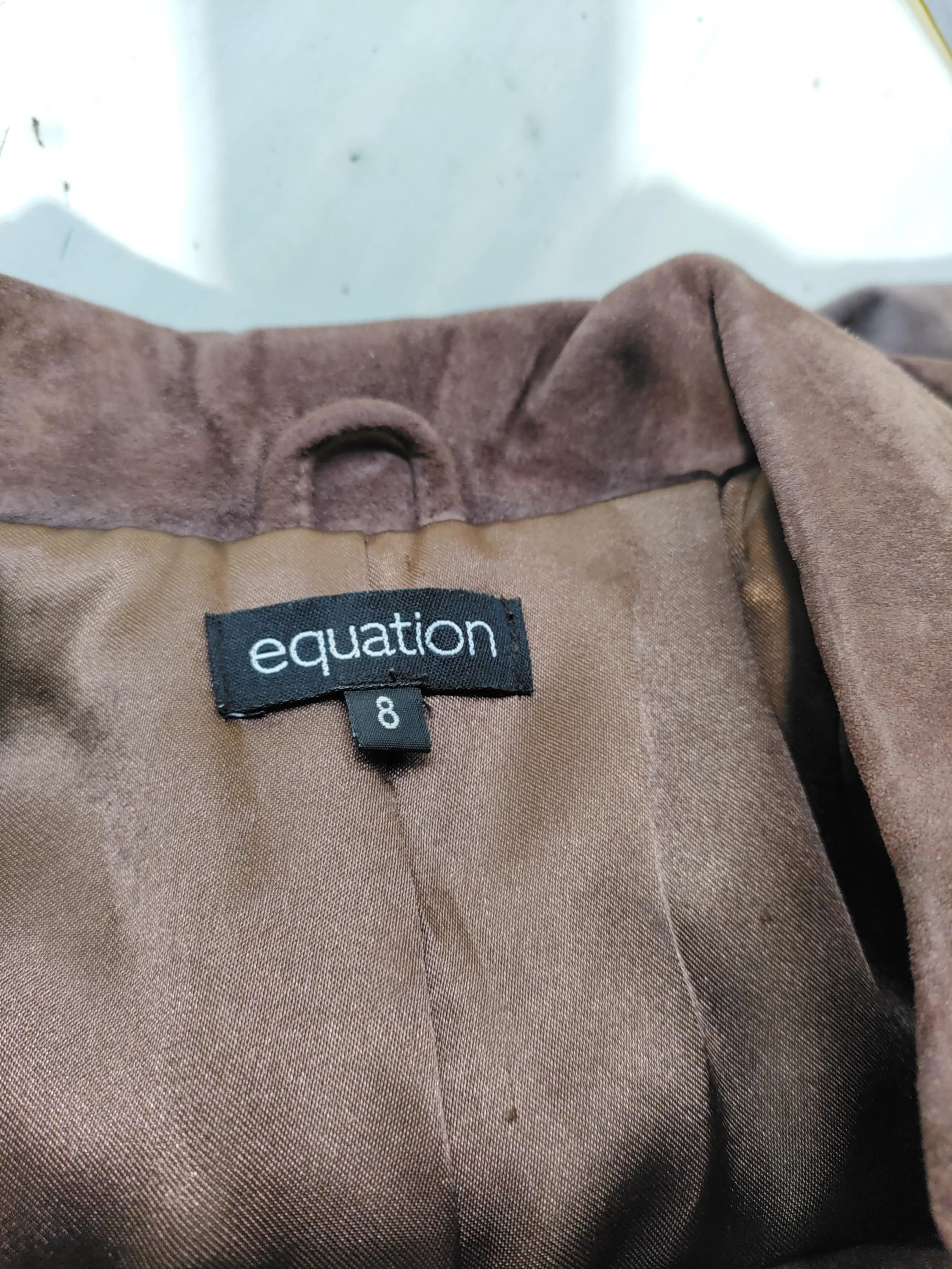 Equation Women's Coat UK 8 Brown Suede with Polyester Overcoat - Image 6
