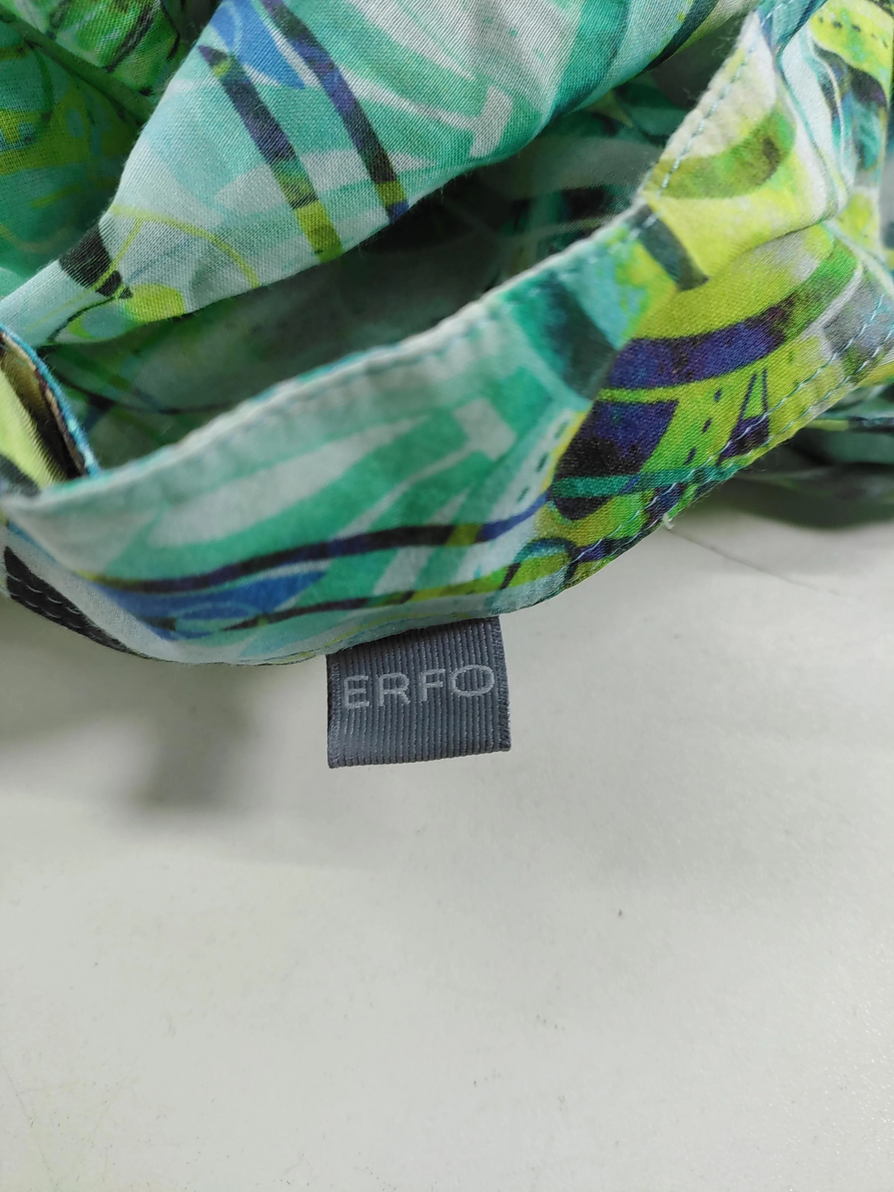 Erfo Women's Blouse M Multi Cotton with Silk 3/4 Sleeve Collared Basic - Image 5