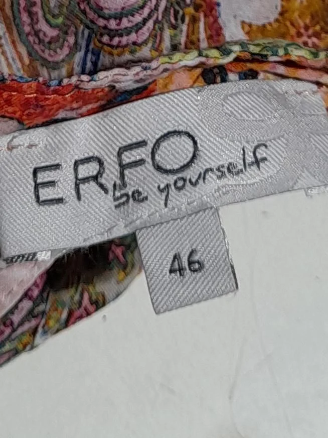 Erfo Women's Blouse UK 18 Multi Paisley 100% Cotton 3/4 Sleeve V-Neck Basic - Image 5