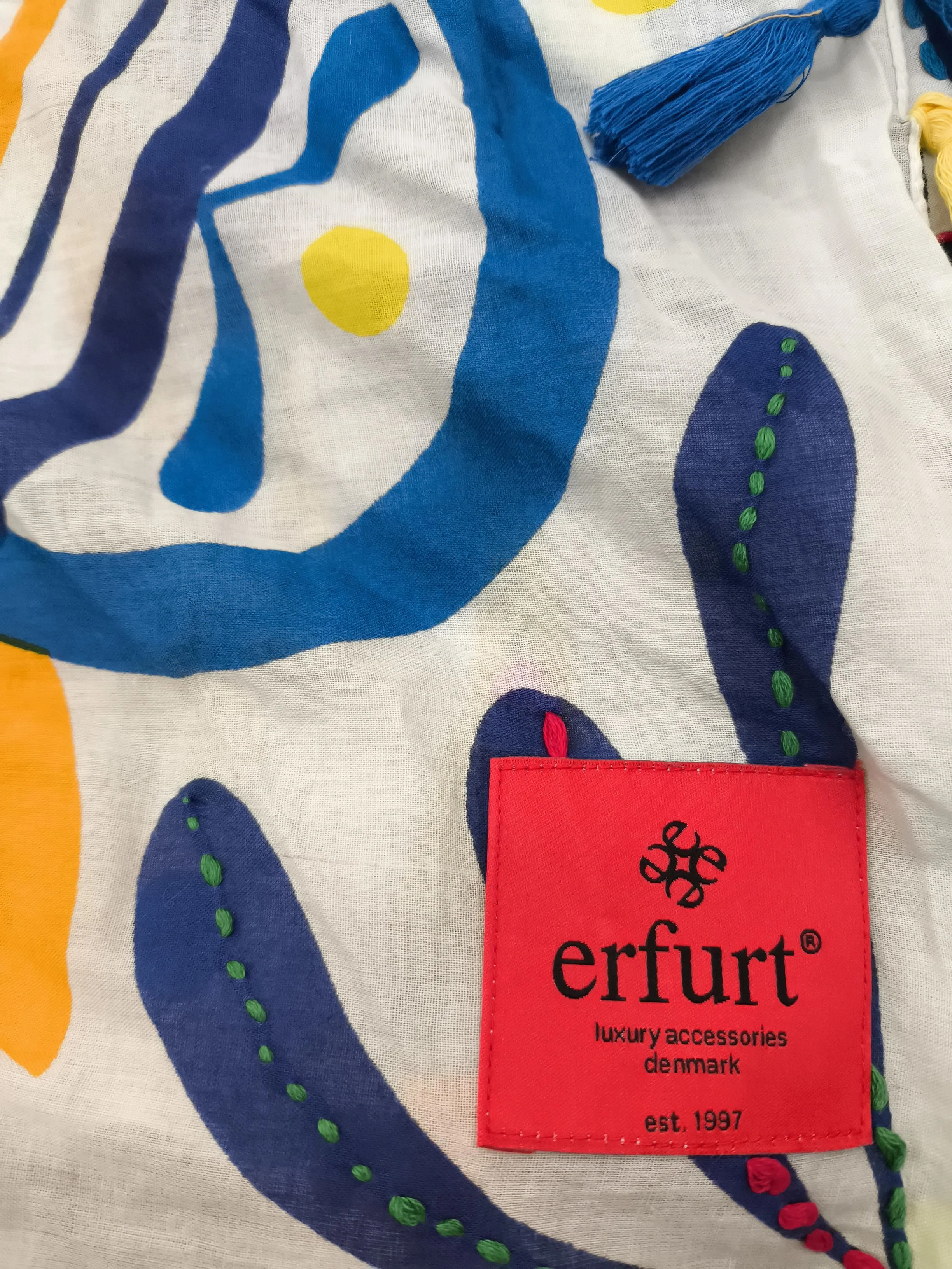 Erfurt Luxury Women's Scarf Multi Geometric 100% Cotton Rectangle Scarf - Image 3