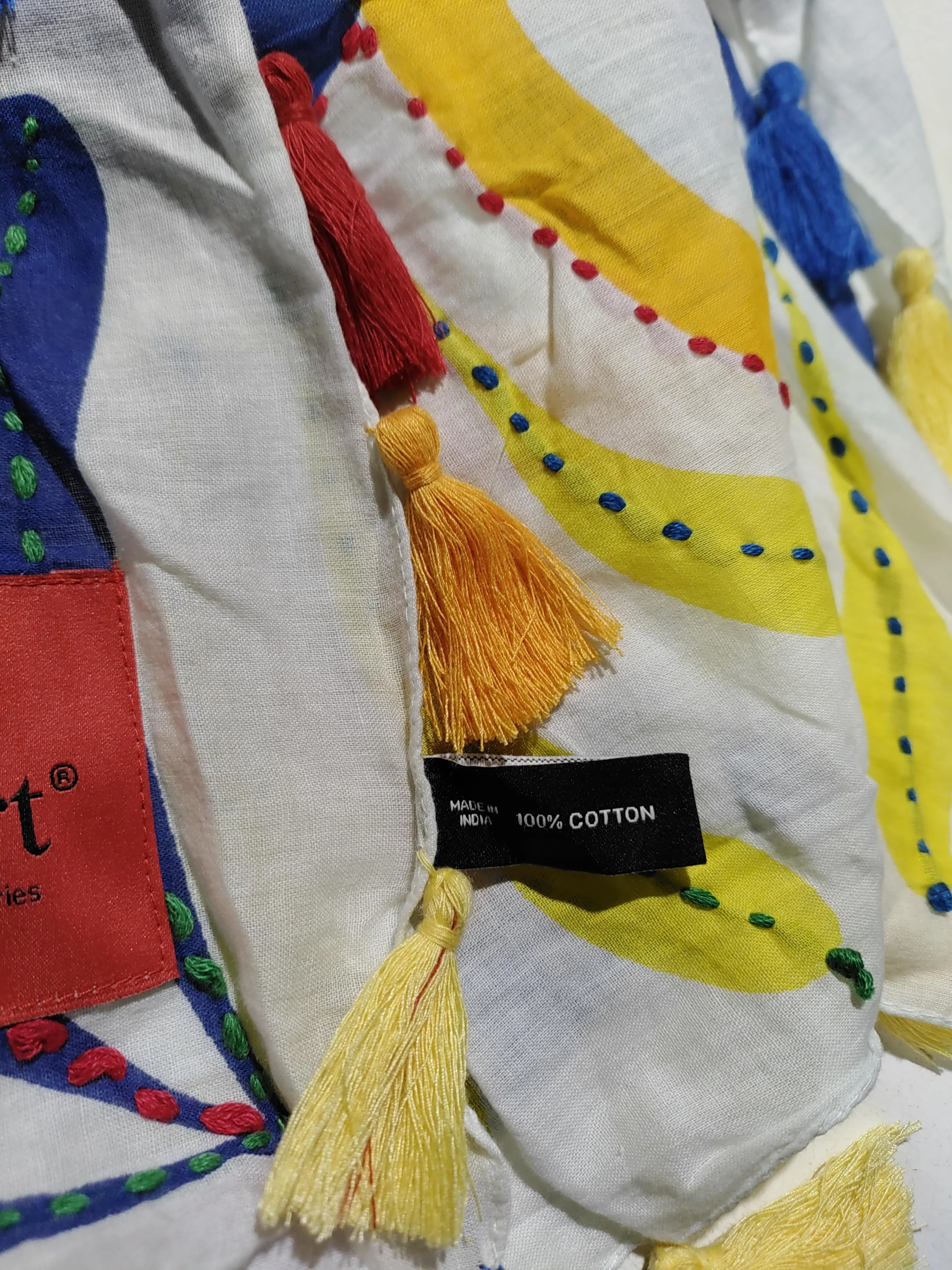 Erfurt Luxury Women's Scarf Multi Geometric 100% Cotton Rectangle Scarf - Image 6