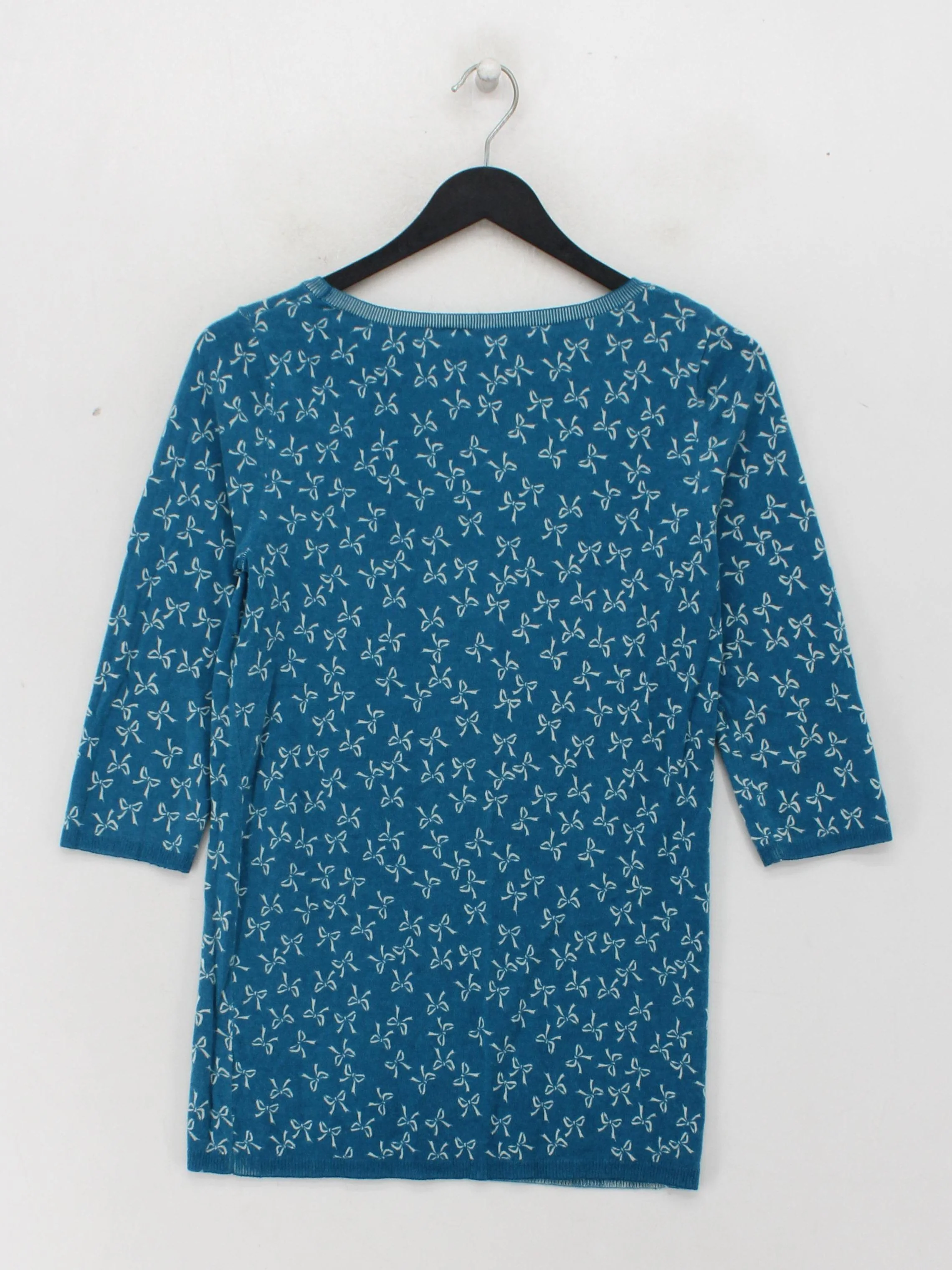 Eric Bompard Women's Jumper L Blue Cashmere with Silk Round Neck Pullover - Image 2