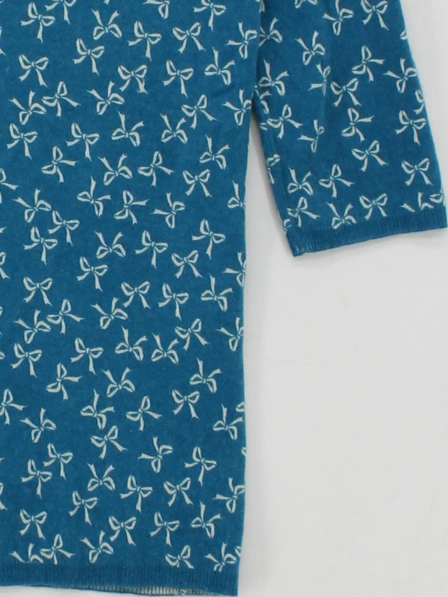 Eric Bompard Women's Jumper L Blue Cashmere with Silk Round Neck Pullover - Image 4