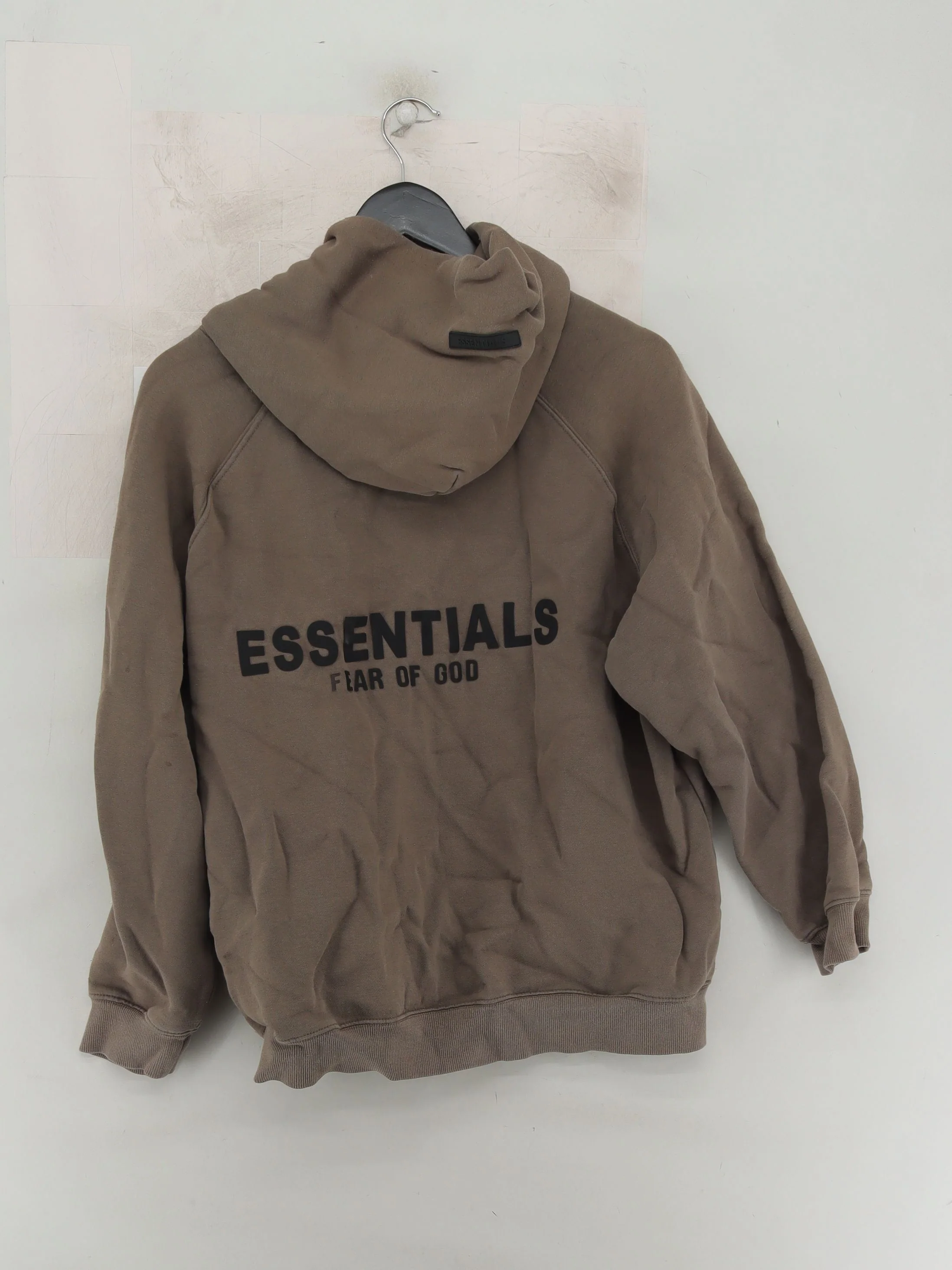 Essentials Men's Hoodie L Brown 100% Cotton Pullover - Image 2
