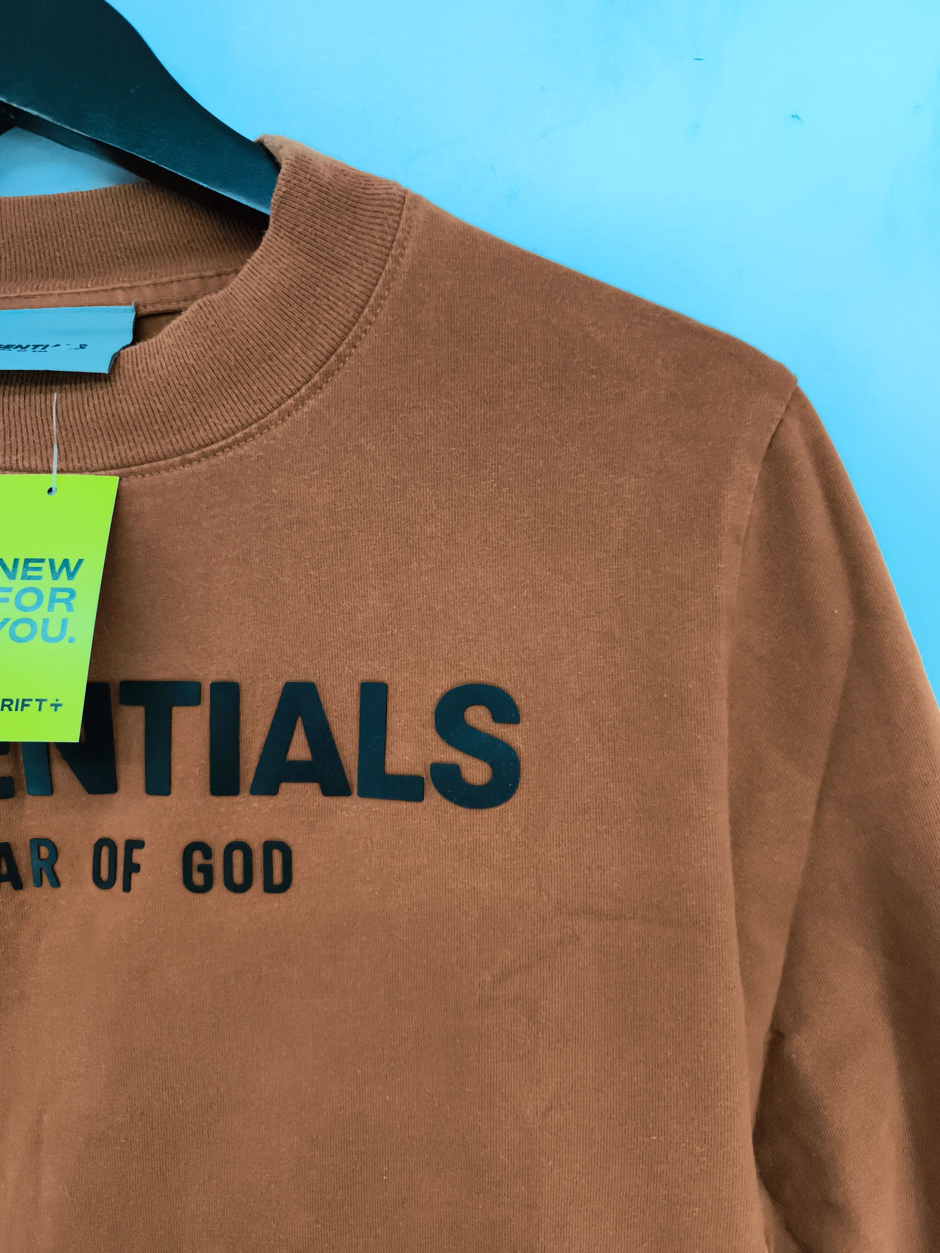 Essentials Men's T-Shirt L Brown Graphic 100% Cotton Basic - Image 5