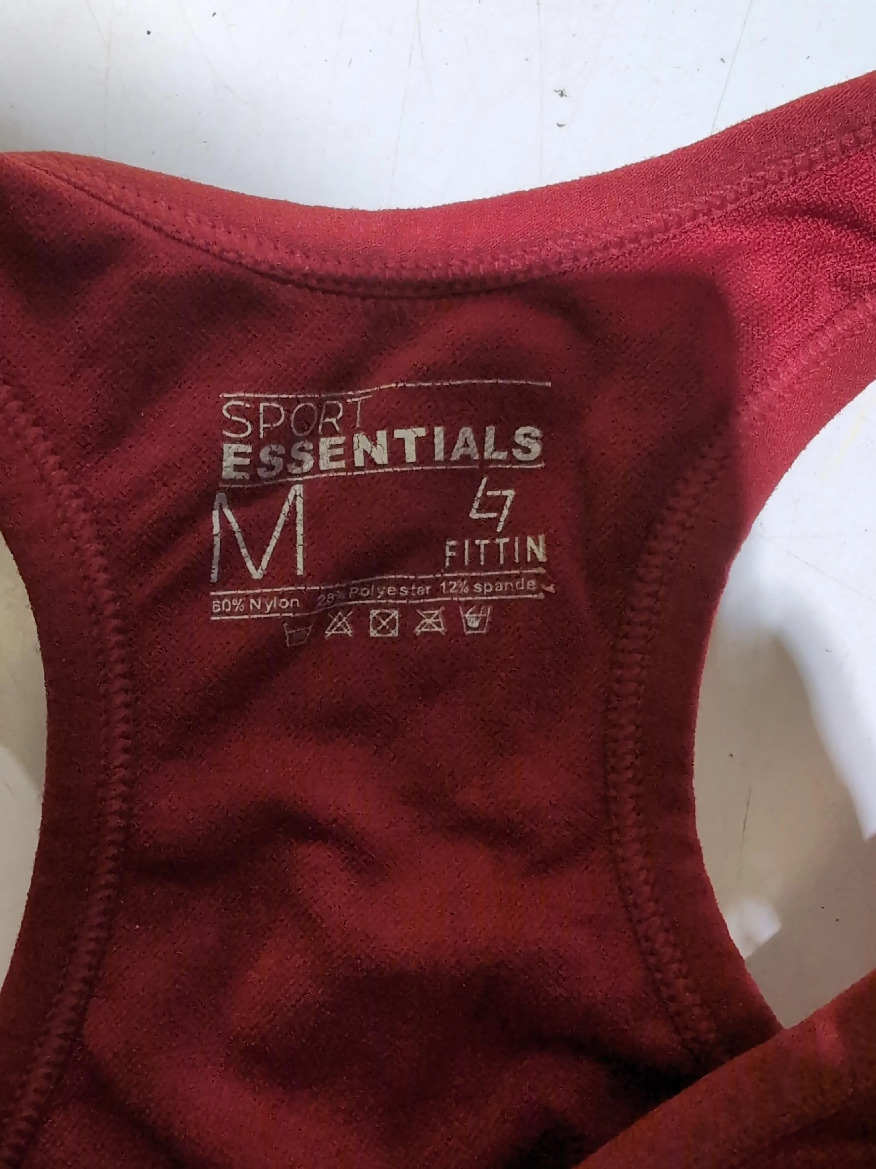 Essentials Women's T-Shirt M Red Nylon with Polyester, Spandex Sleeveless Basic - Image 6