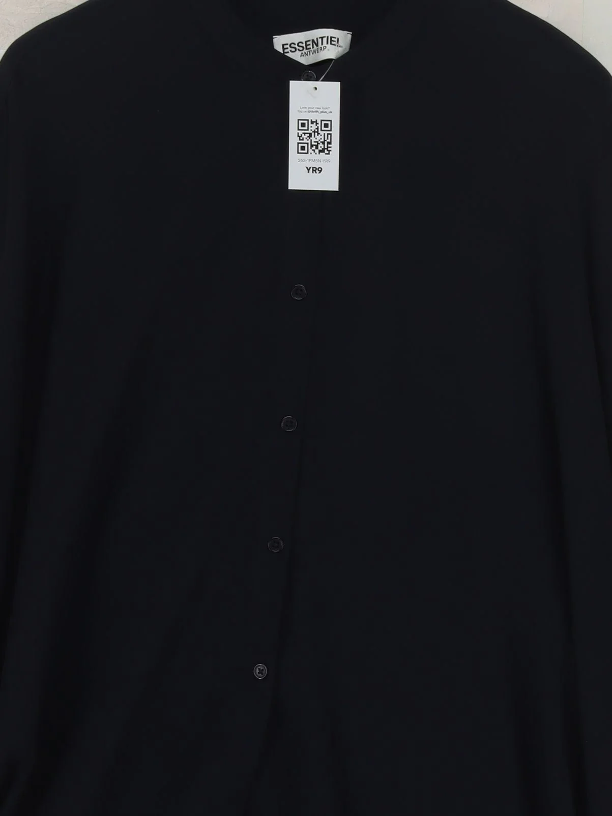 Essentiel Antwerp Women's Blouse S Black 100% Viscose 3/4 Sleeve Collared Basic - Image 3
