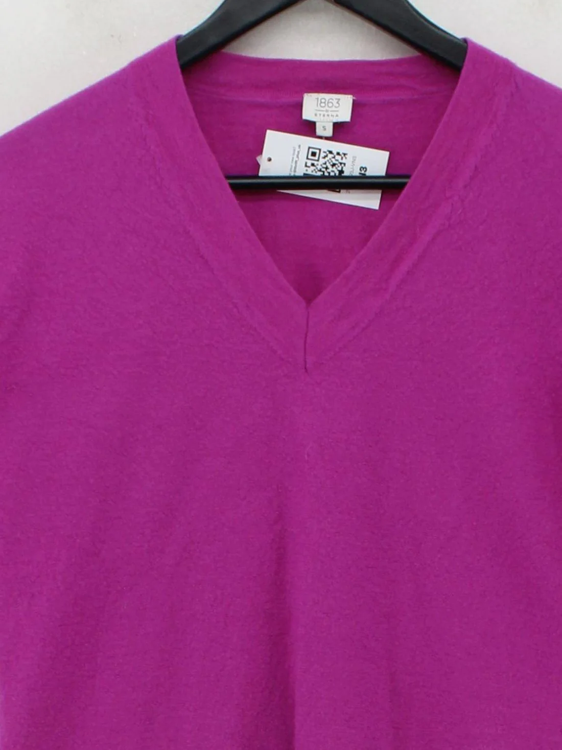 Eterna Women's Jumper S Pink 100% Wool V-Neck Pullover - Image 3