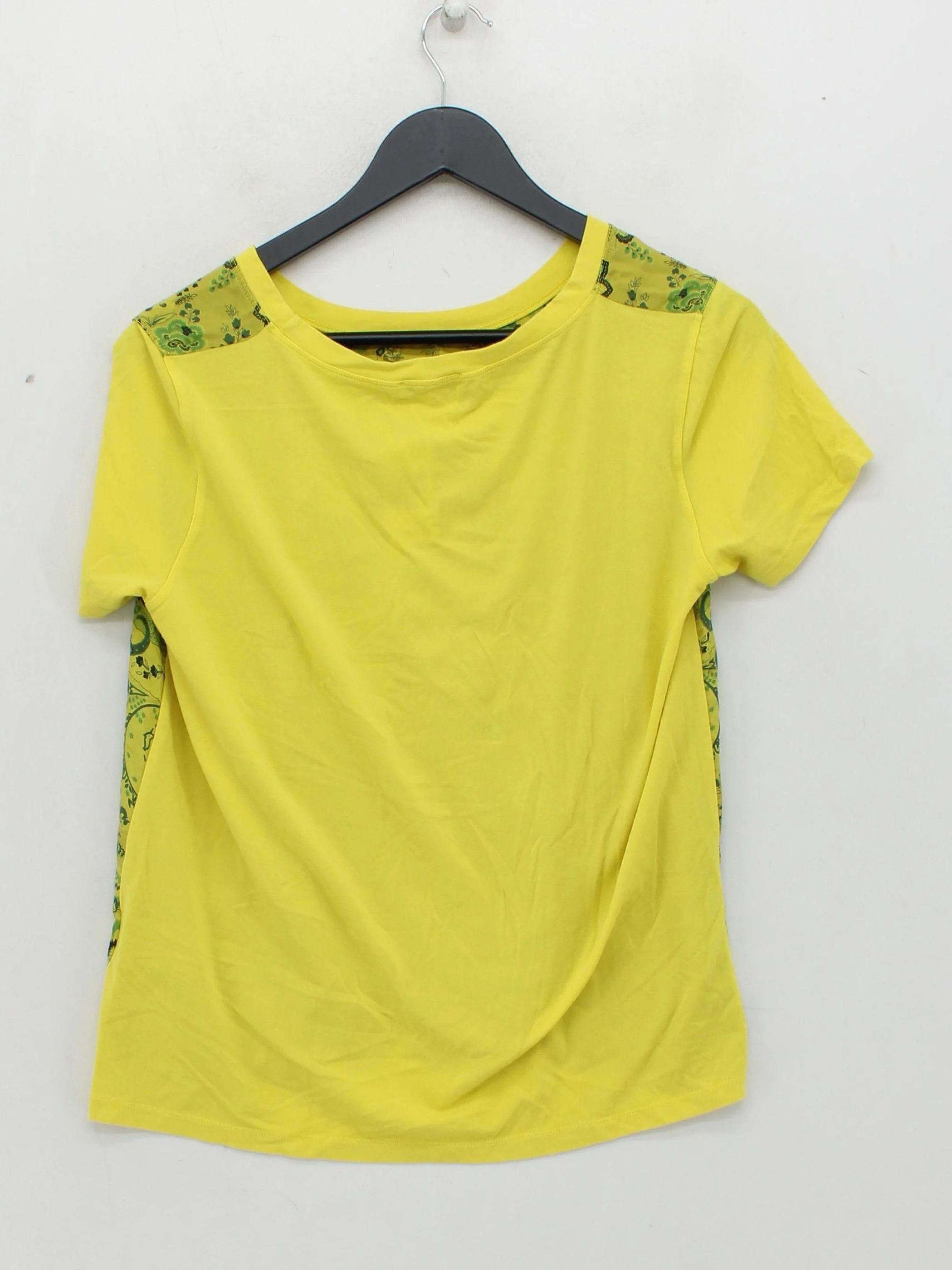 ETRO Women's T-Shirt UK 14 Yellow Cotton with Elastane Basic - Image 2