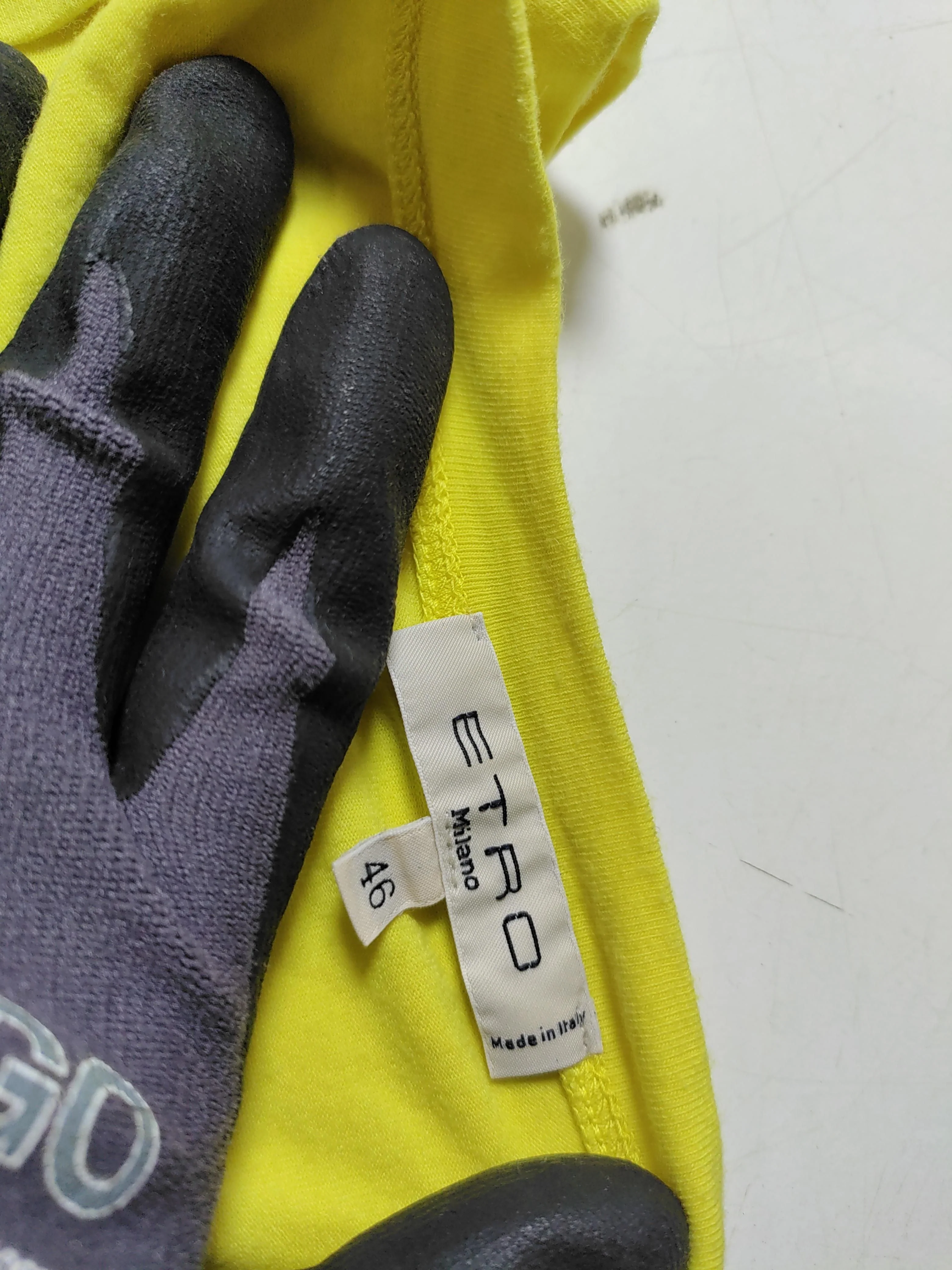 ETRO Women's T-Shirt UK 14 Yellow Cotton with Elastane Basic - Image 5
