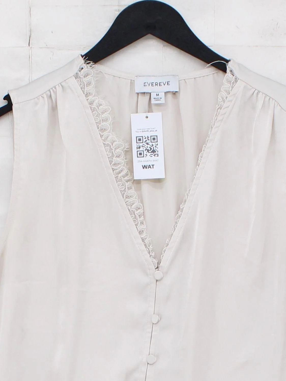 Ever Reve Women's Top M Cream 100% Polyester Sleeveless V-Neck Basic - Image 3
