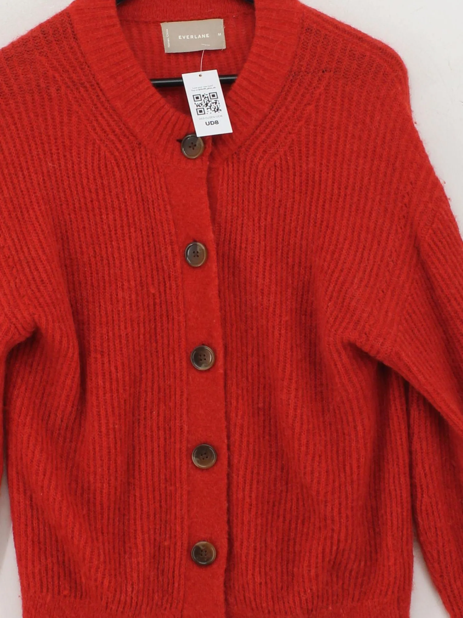Everlane Women's Cardigan M Red Other with Nylon, Wool Round Neck Cardigan - Image 3