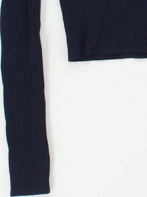 Everlane Women's Cardigan S Blue Viscose with Nylon Crew Neck Cardigan - Image 4
