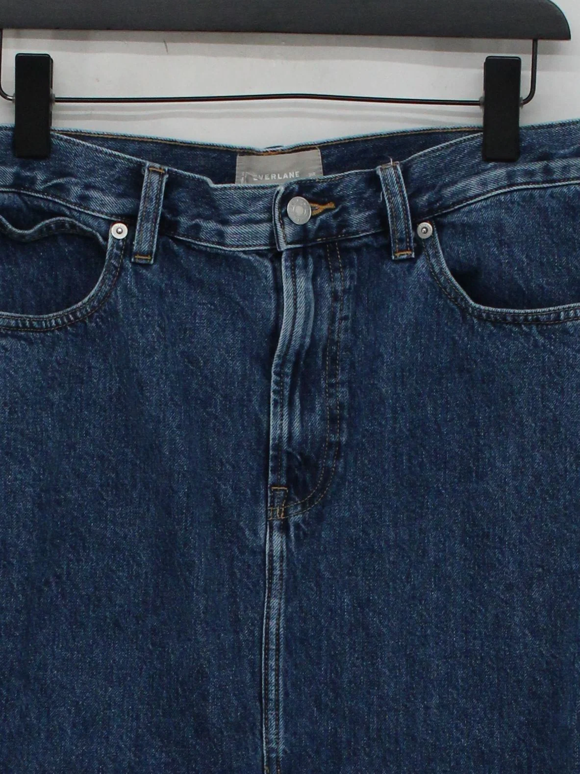 Everlane Women's Midi Skirt W 31 in Blue 100% Cotton Midi Straight & Pencil - Image 3
