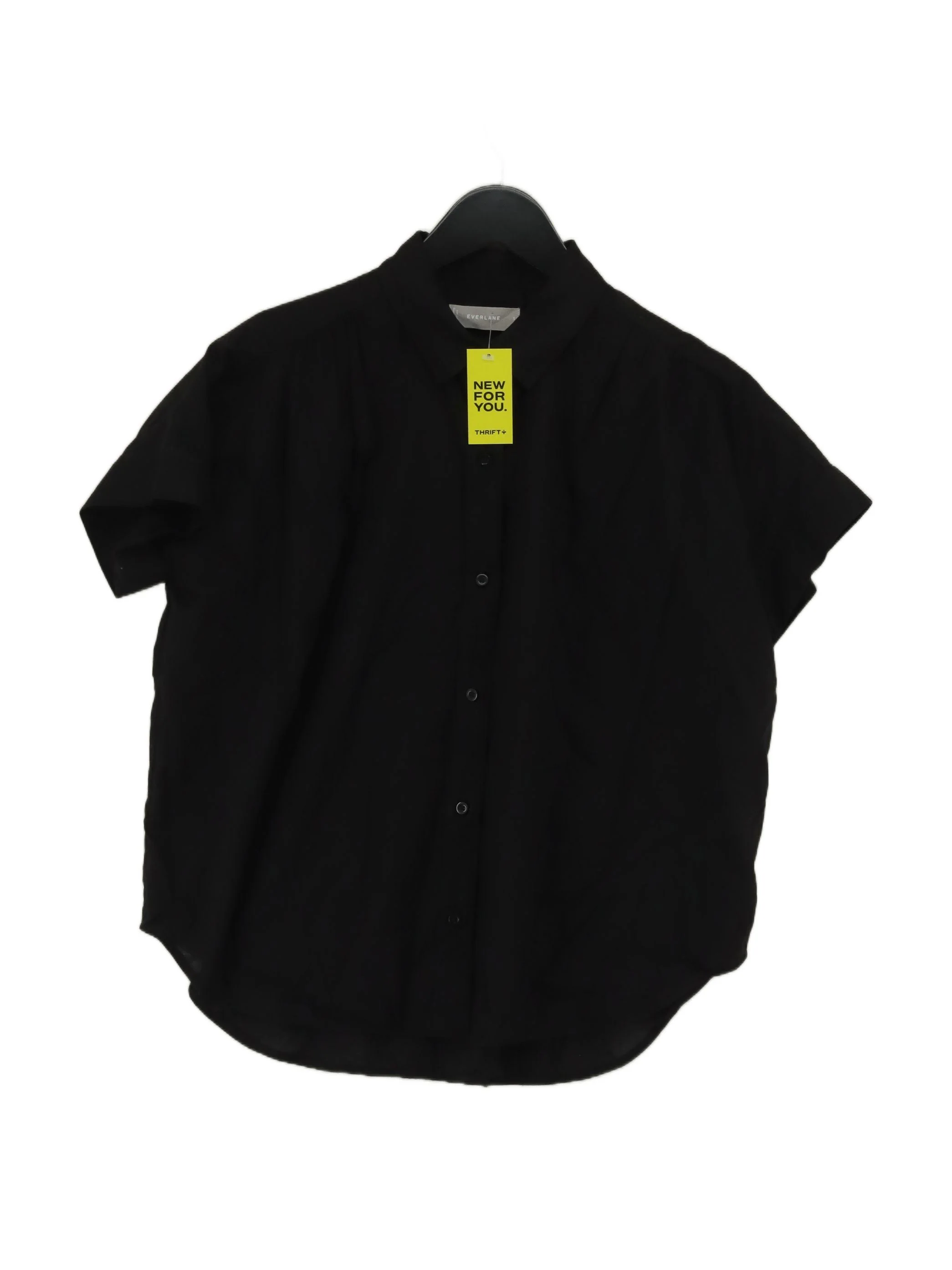 Everlane Women's Shirt S Black 100% Other Short Sleeve Collared Basic