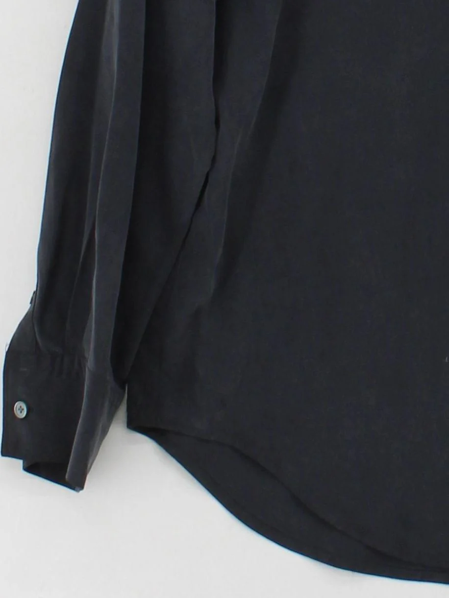 Everlane Women's Shirt UK 10 Black 100% Silk Long Sleeve Collared Basic - Image 4