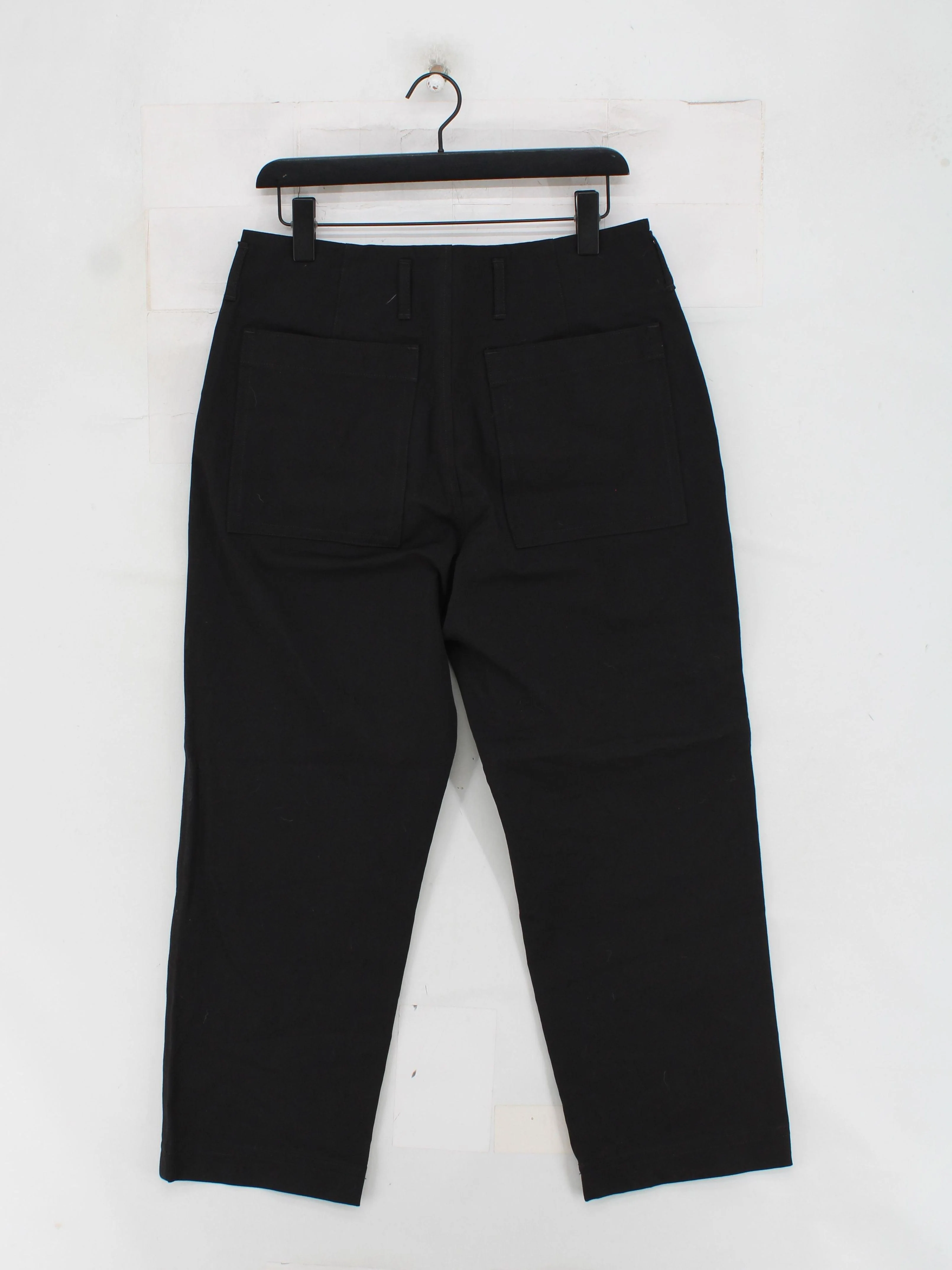 Everlane Women's Trousers UK 14 Black Cotton with Elastane Tapered Cargo - Image 2