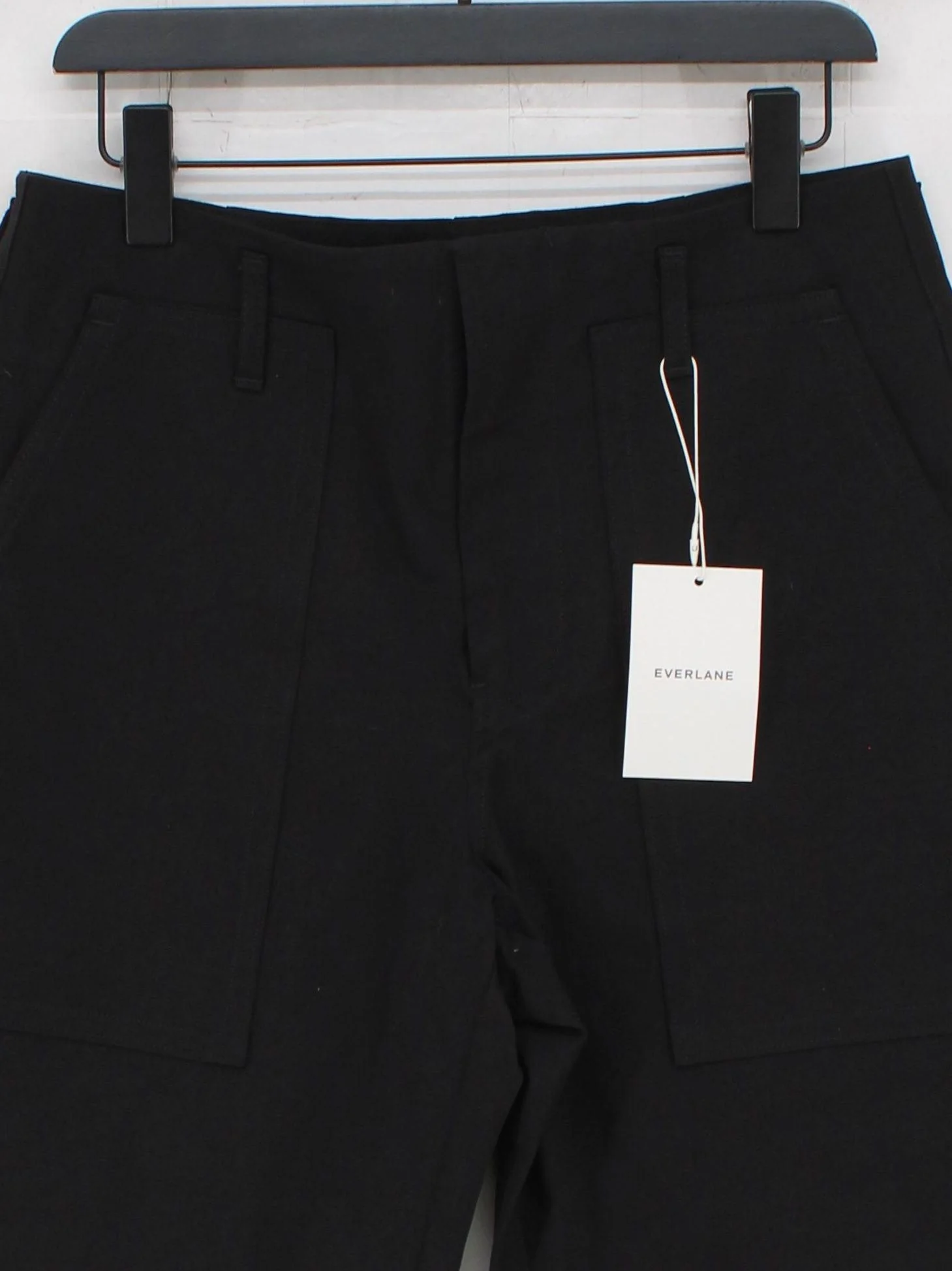 Everlane Women's Trousers UK 14 Black Cotton with Elastane Tapered Cargo - Image 3