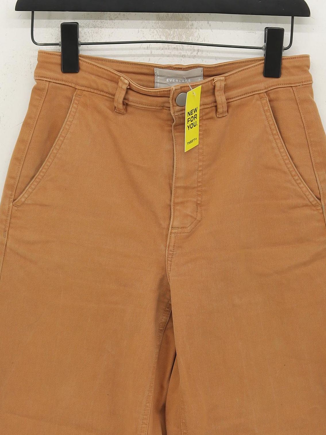 Everlane Women's Trousers UK 6 Tan Cotton with Elastane Wide-Leg Cropped - Image 3