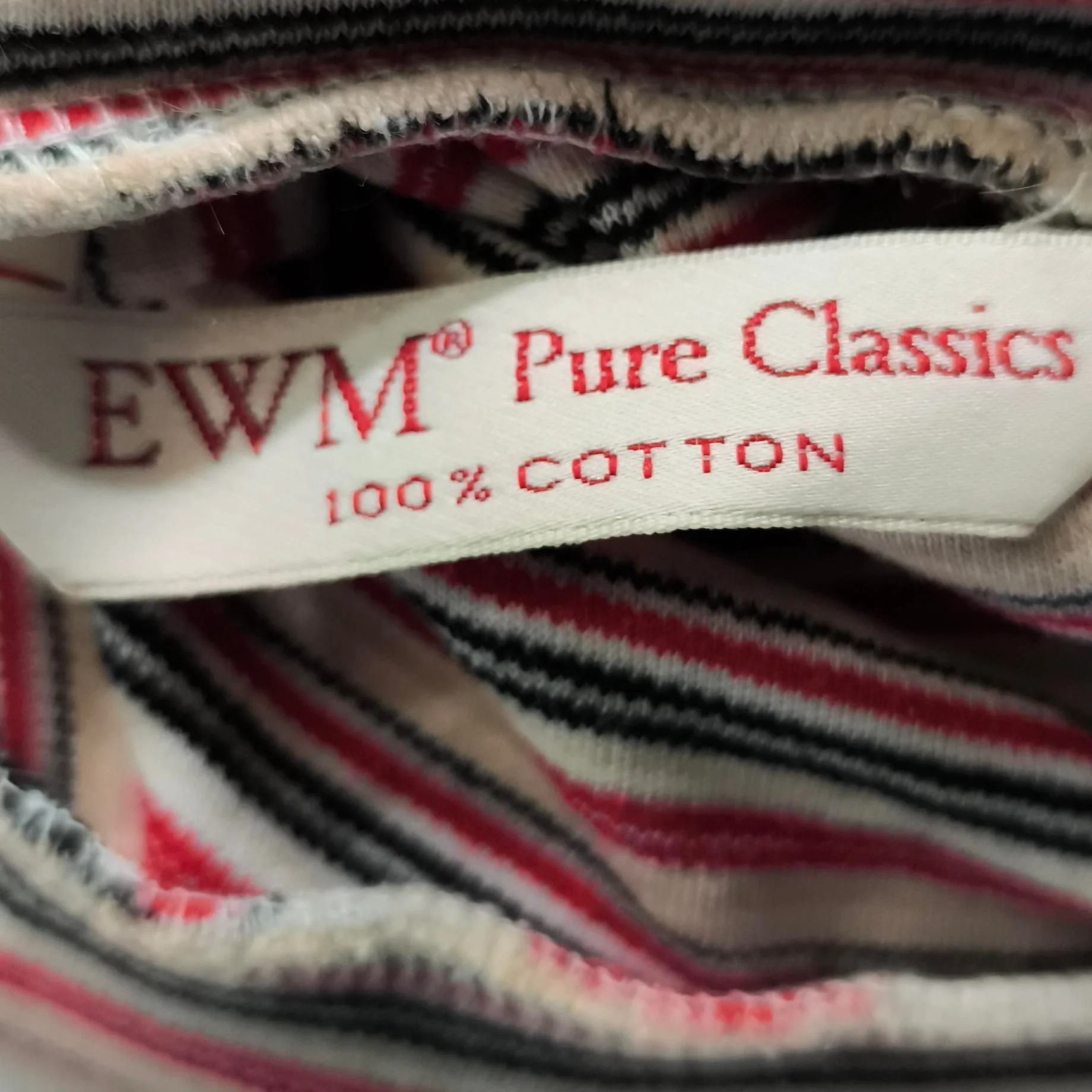EWM Women's Top M Multi Striped 100% Cotton Long Sleeve Roll Neck Basic - Image 5