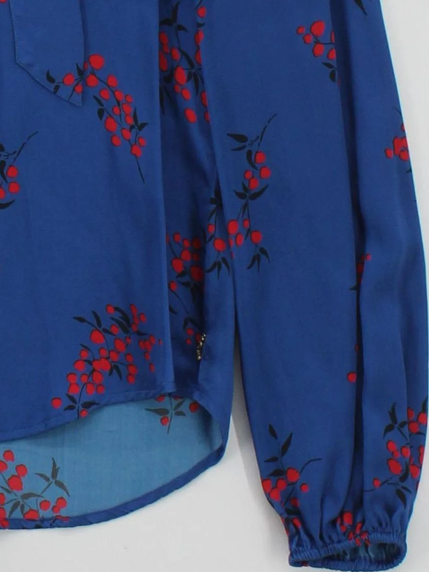 Fabienne Chapot Women's Blouse S Blue 100% Silk Basic - Image 4