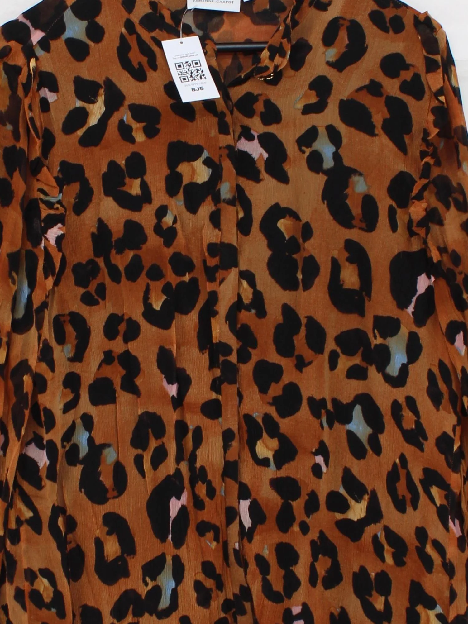 Fabienne Chapot Women's Blouse UK 14 Brown Viscose with Polyester, Rayon Basic - Image 3