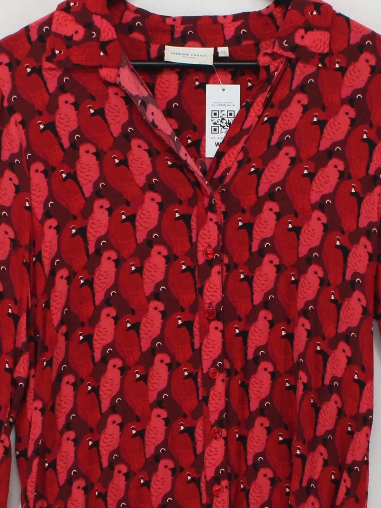 Fabienne Chapot Women's Blouse XS Red 100% Viscose Basic - Image 3