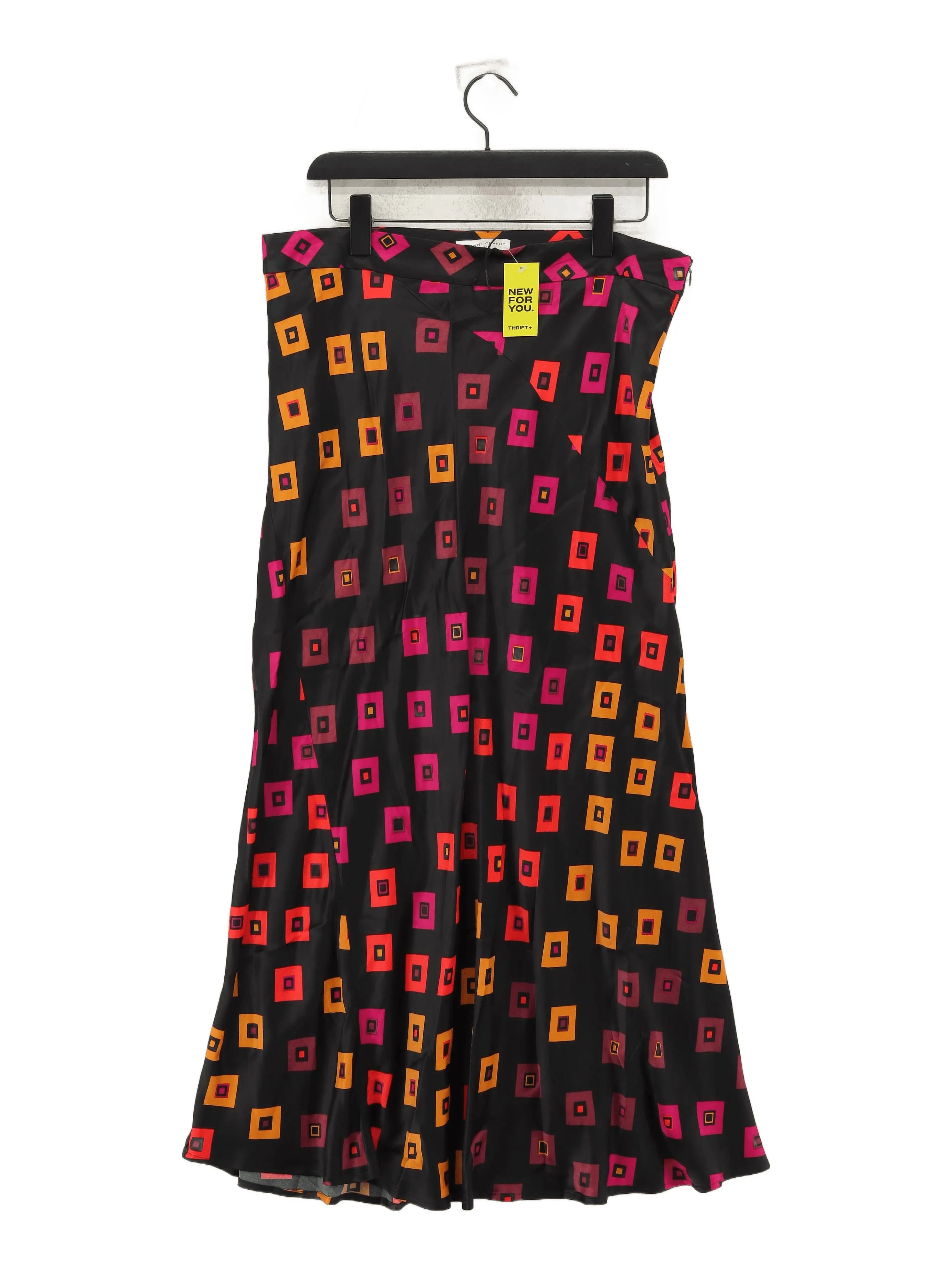 Fabienne Chapot Women's Midi Skirt M Black Geometric 100% Viscose Midi A-Line