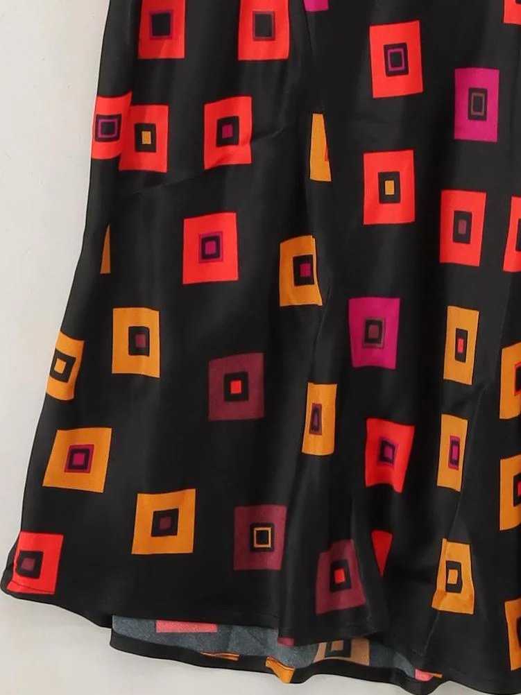 Fabienne Chapot Women's Midi Skirt M Black Geometric 100% Viscose Midi A-Line - Image 4