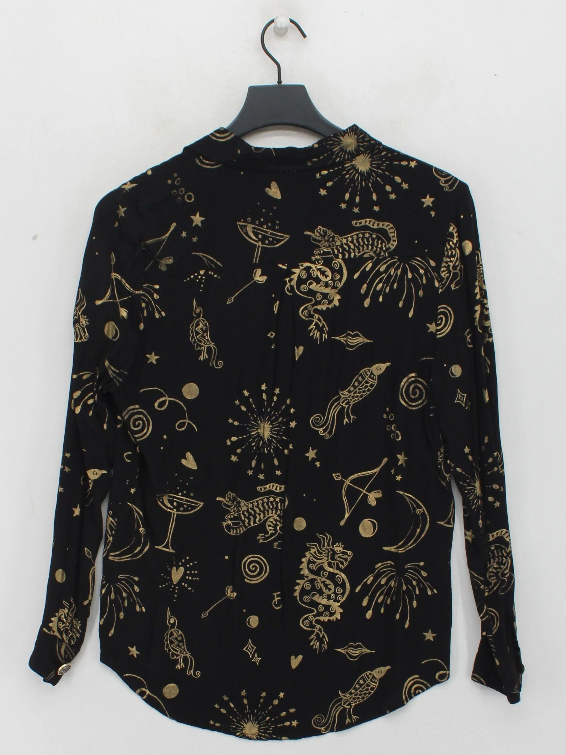Fabienne Chapot Women's Shirt S Black 100% Other Long Sleeve Collared Basic - Image 2