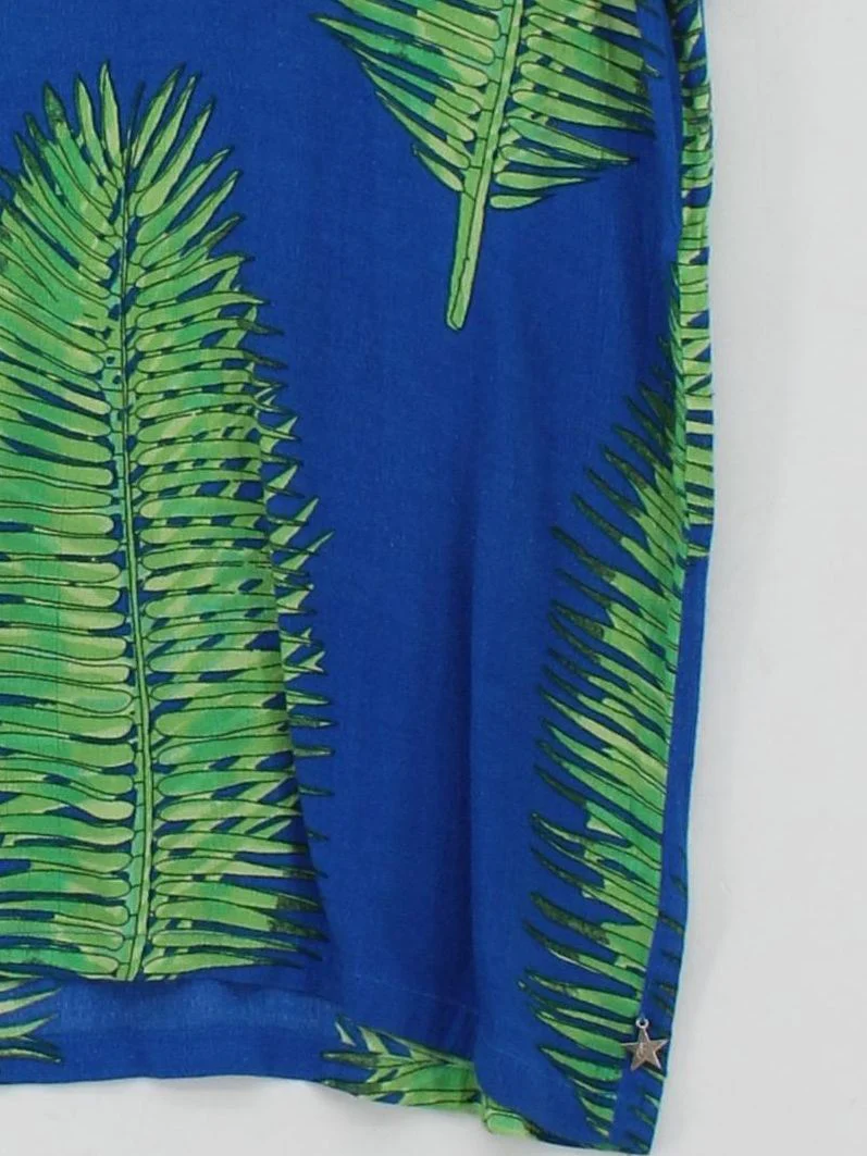 Fabienne Chapot Women's Top S Blue 100% Viscose Short Sleeve Round Neck Basic - Image 4