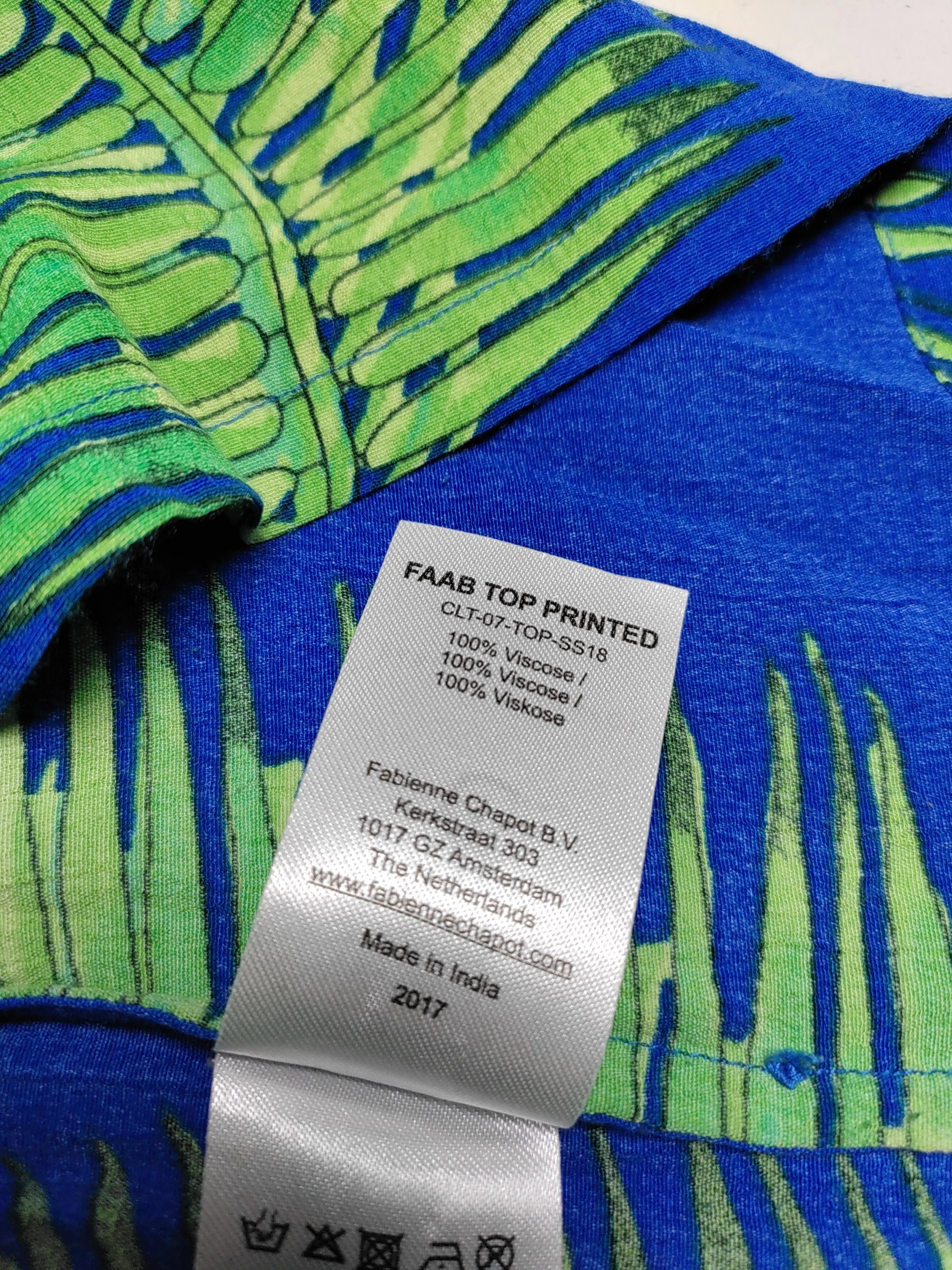 Fabienne Chapot Women's Top S Blue 100% Viscose Short Sleeve Round Neck Basic - Image 6
