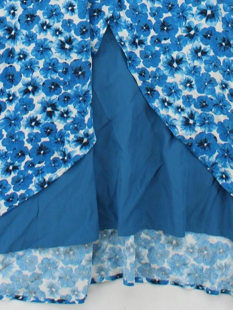 Fabienne Chapot Wrap Midi Dress in Blue - Image 4